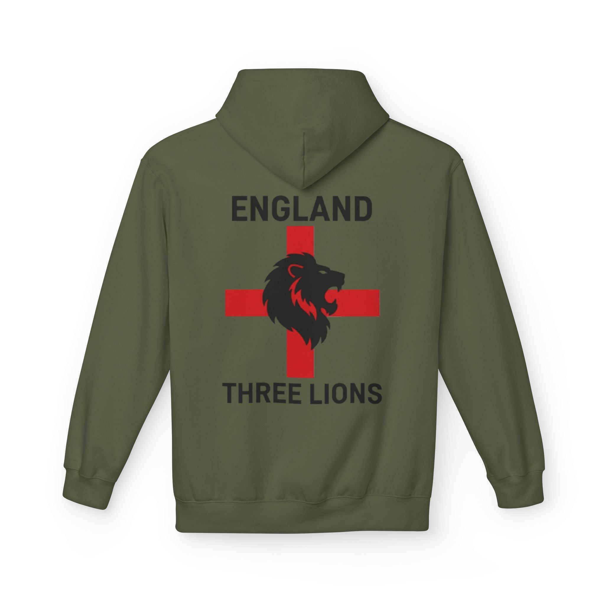 England Three Lions Hoodie – Red Cross Lion Football Fan Pullover
