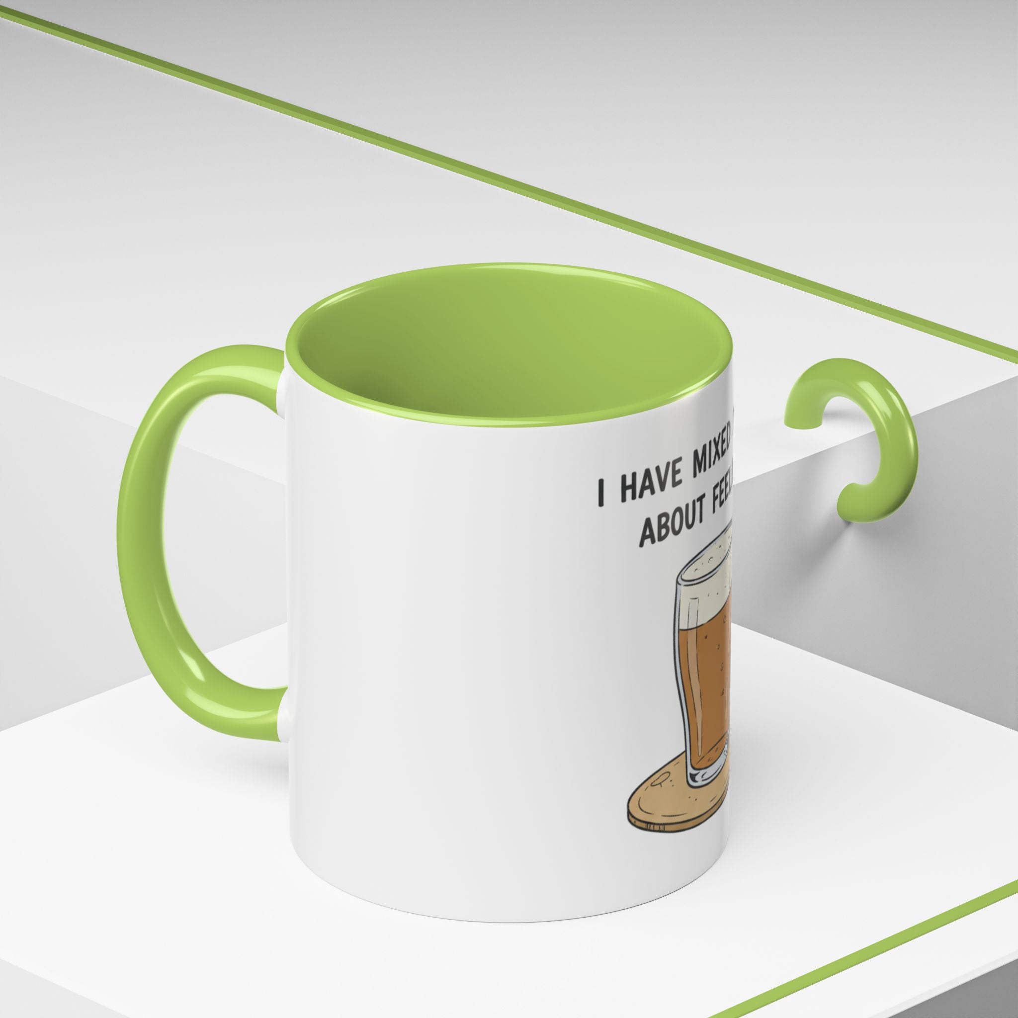 Coffee Mug - "I Have Mixed Drinks About Feelings" Funny Barware Gift