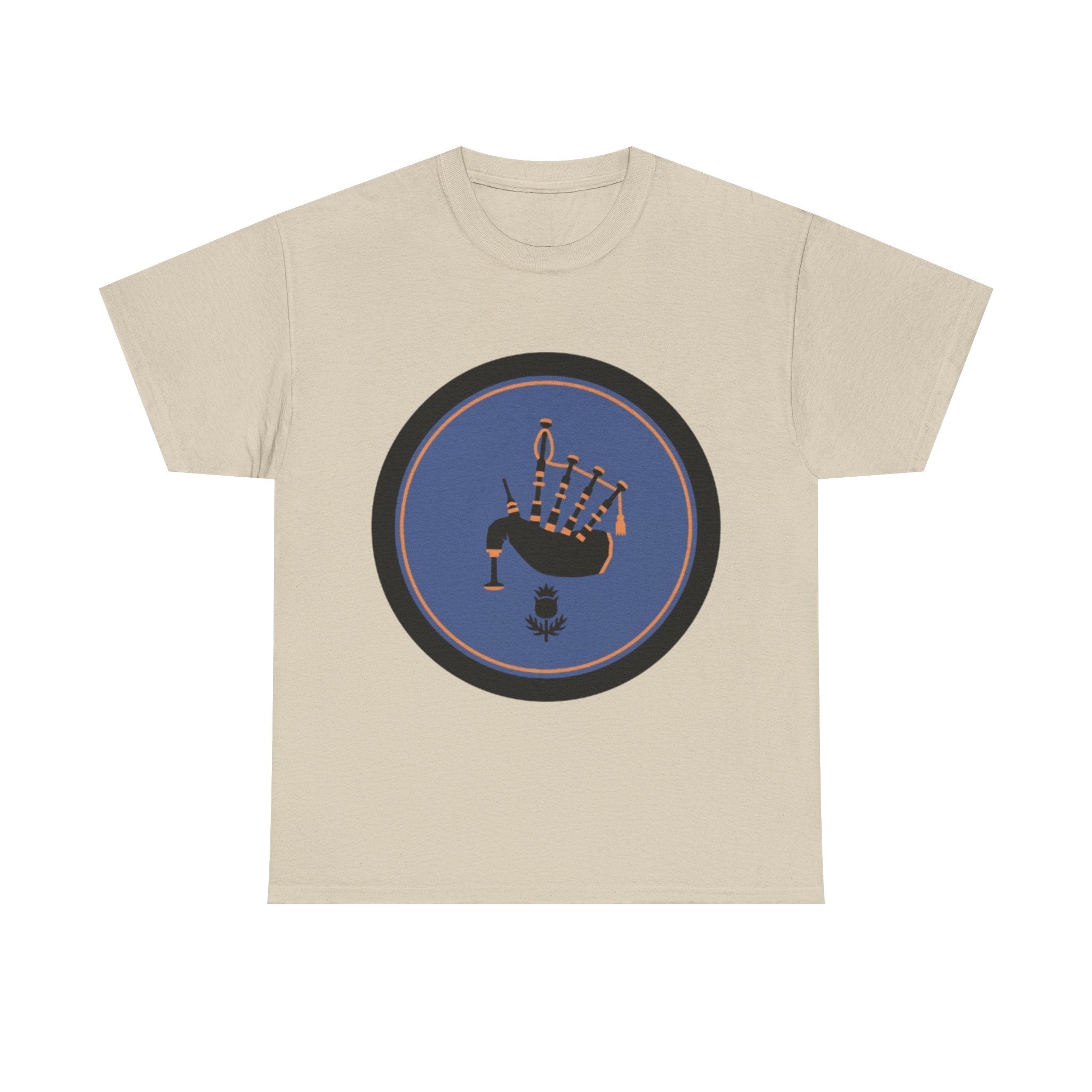 Bagpipes Crest T‑Shirt — Scottish Pride Circle Logo Tee