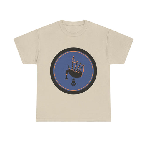 Bagpipes Crest T‑Shirt — Scottish Pride Circle Logo Tee