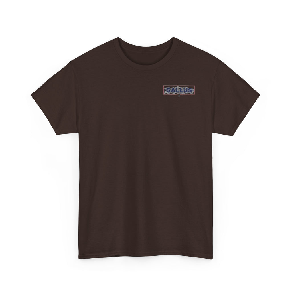 Gallus Logo T-Shirt — Minimal Retro Chest & Back Graphic Tee