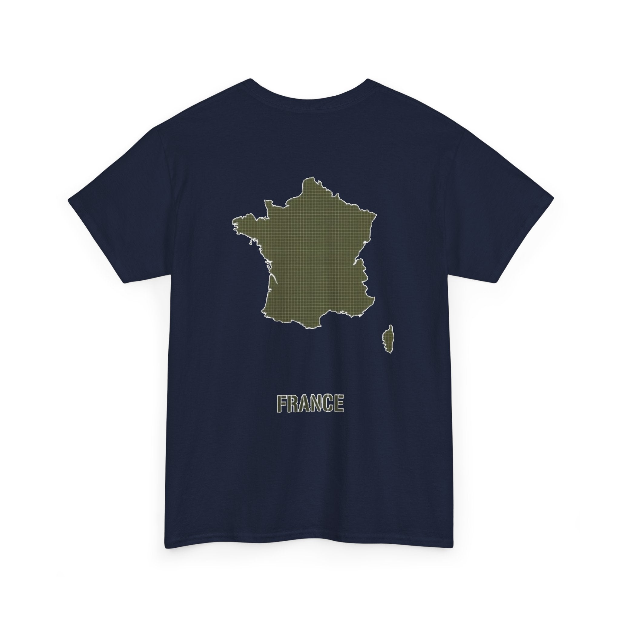 France Map T-Shirt — Minimalist Olive France Map Tee