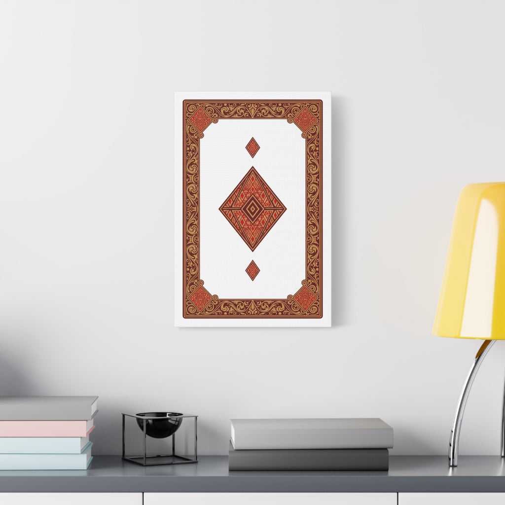 Red Geometric Diamond Canvas Art — Stretched Matte Wall Decor