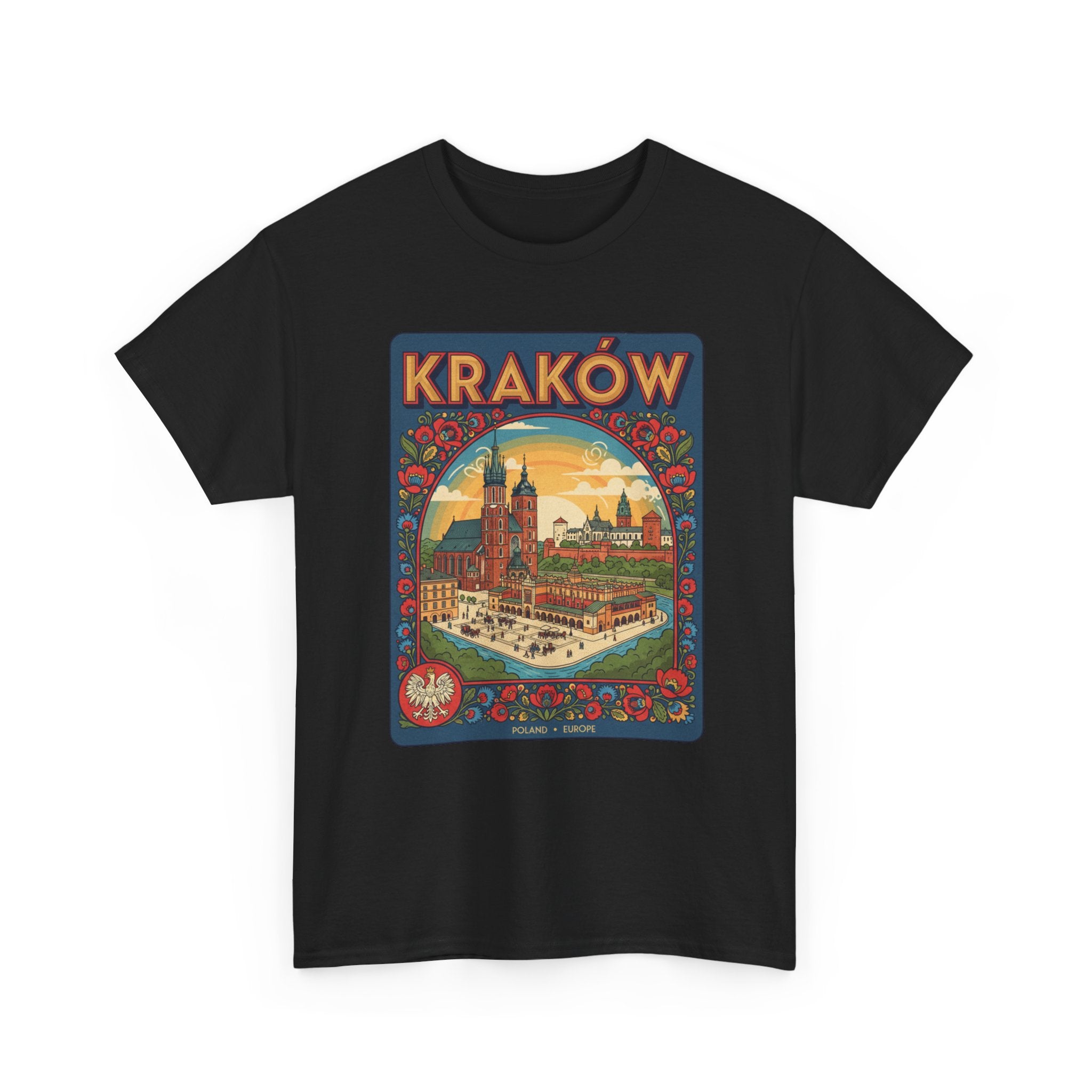 Kraków Vintage Travel T‑Shirt — Retro Polish Cityscape Tee