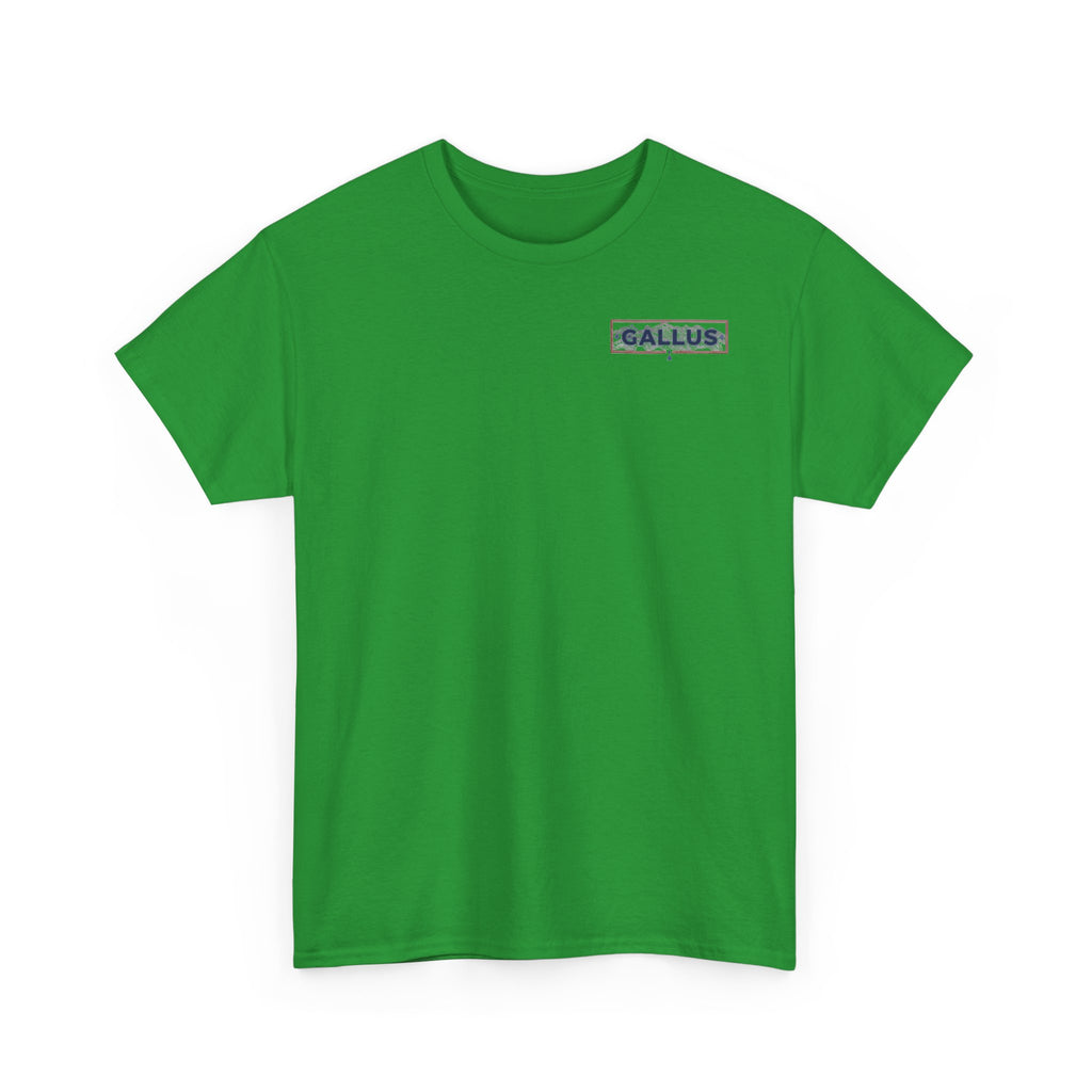Gallus Logo T-Shirt — Minimal Retro Chest & Back Graphic Tee