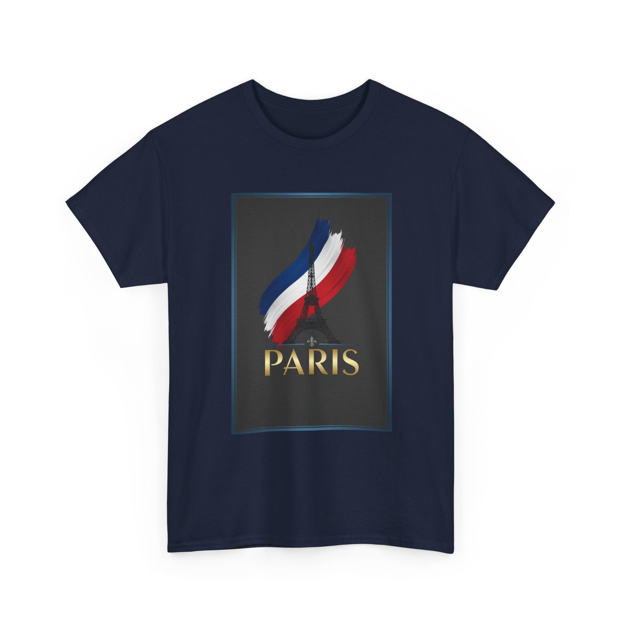 Paris Tricolor Graphic Tee — French Flag Brushstroke T-Shirt