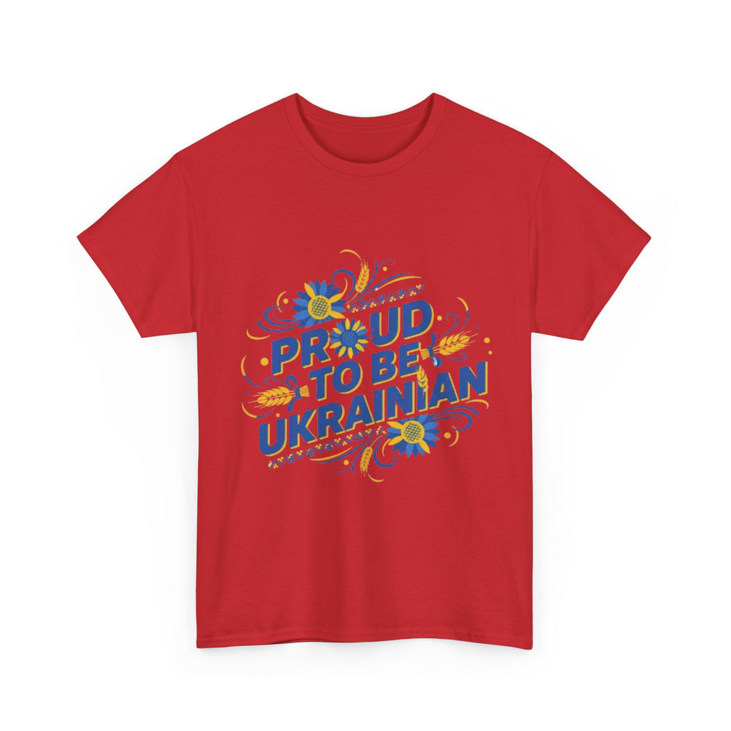 Proud to Be Ukrainian T-Shirt — Blue & Yellow Floral Pride Tee