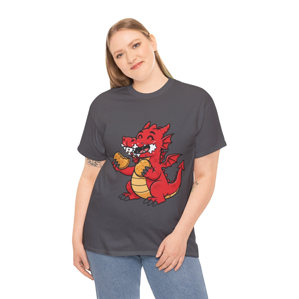 Red Dragon Eating Tacos T-Shirt — Cute Cartoon Taco Lover Tee