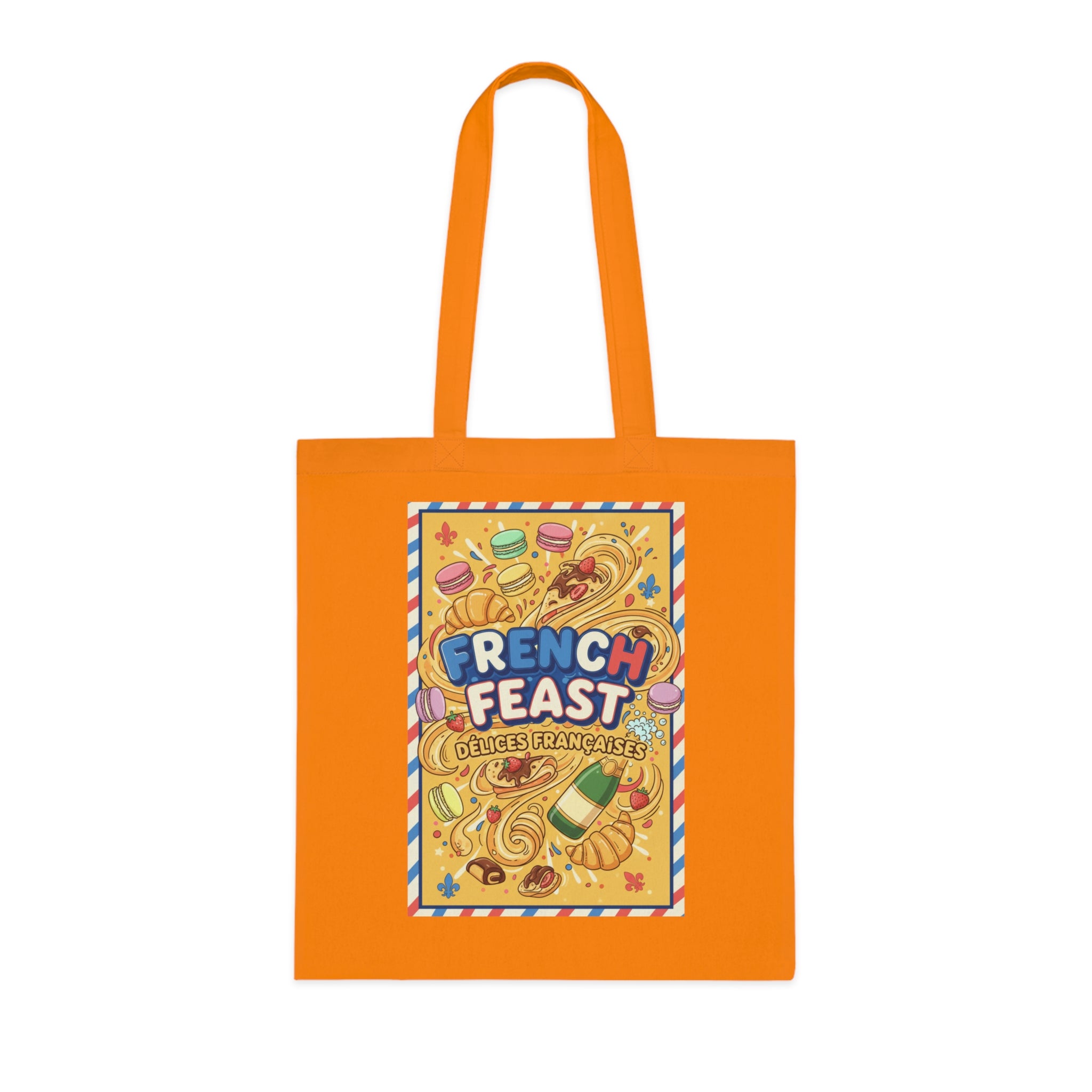 French Feast Tote Bag — Illustrated Pastries & Food Market Cotton Tote