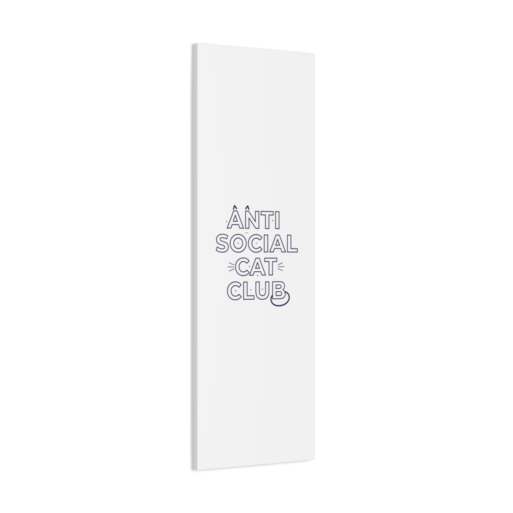 Anti Social Cat Club Canvas | Outline-Only Typography, Hollow Letter Art