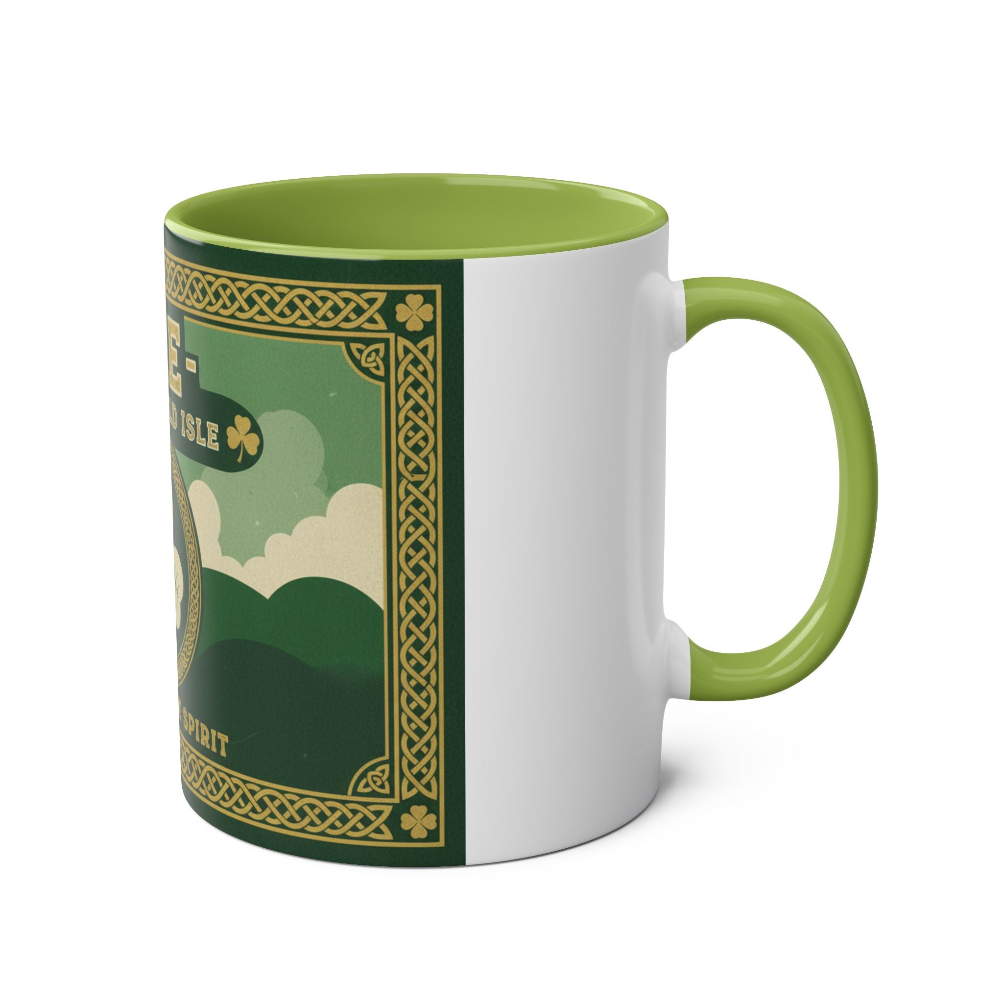 Éire The Emerald Isle Ceramic Coffee Mug — Discover the Spirit, Two-Tone 11oz