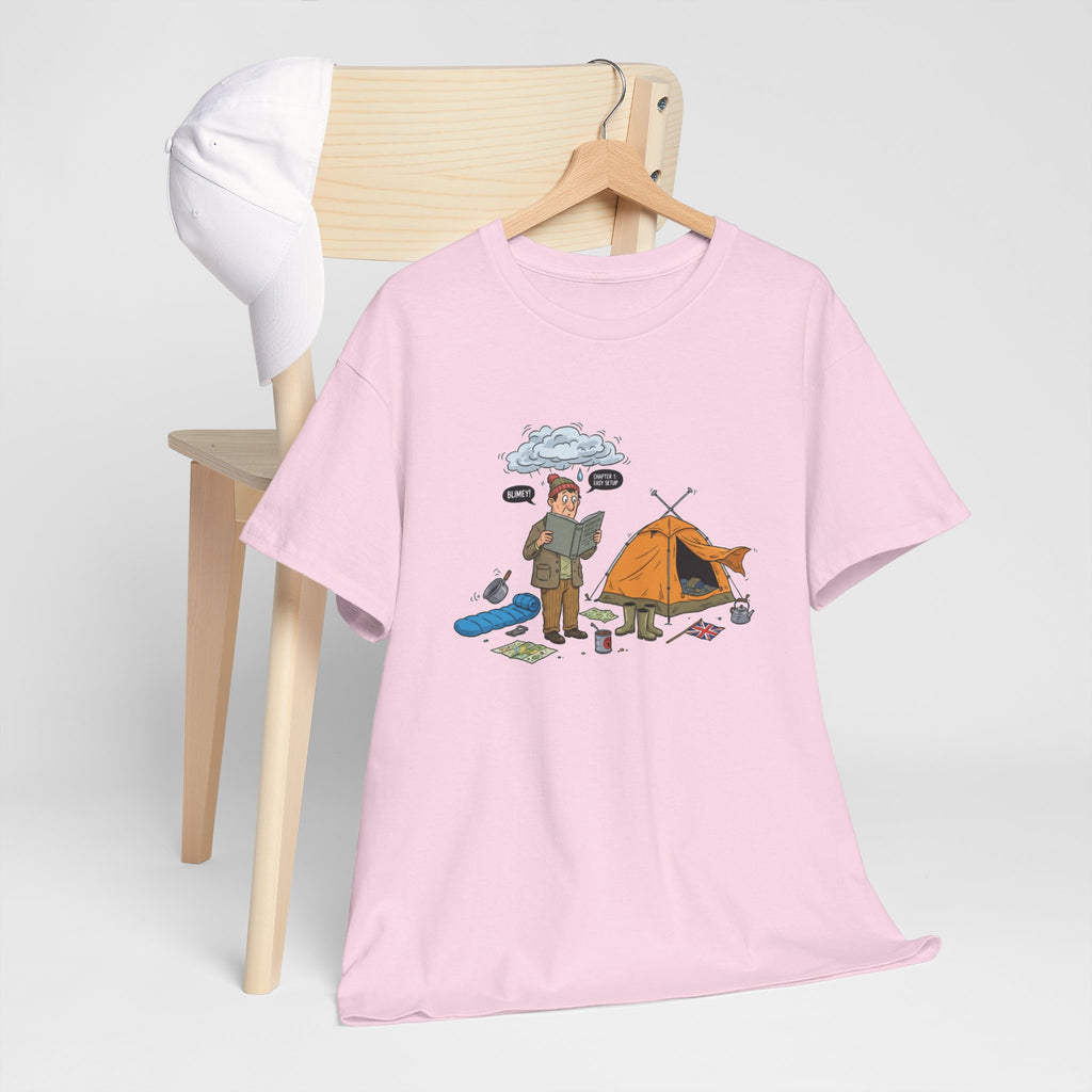 Retro Mountain Camping Graphic T-Shirt — Vintage Campfire Adventure Tee