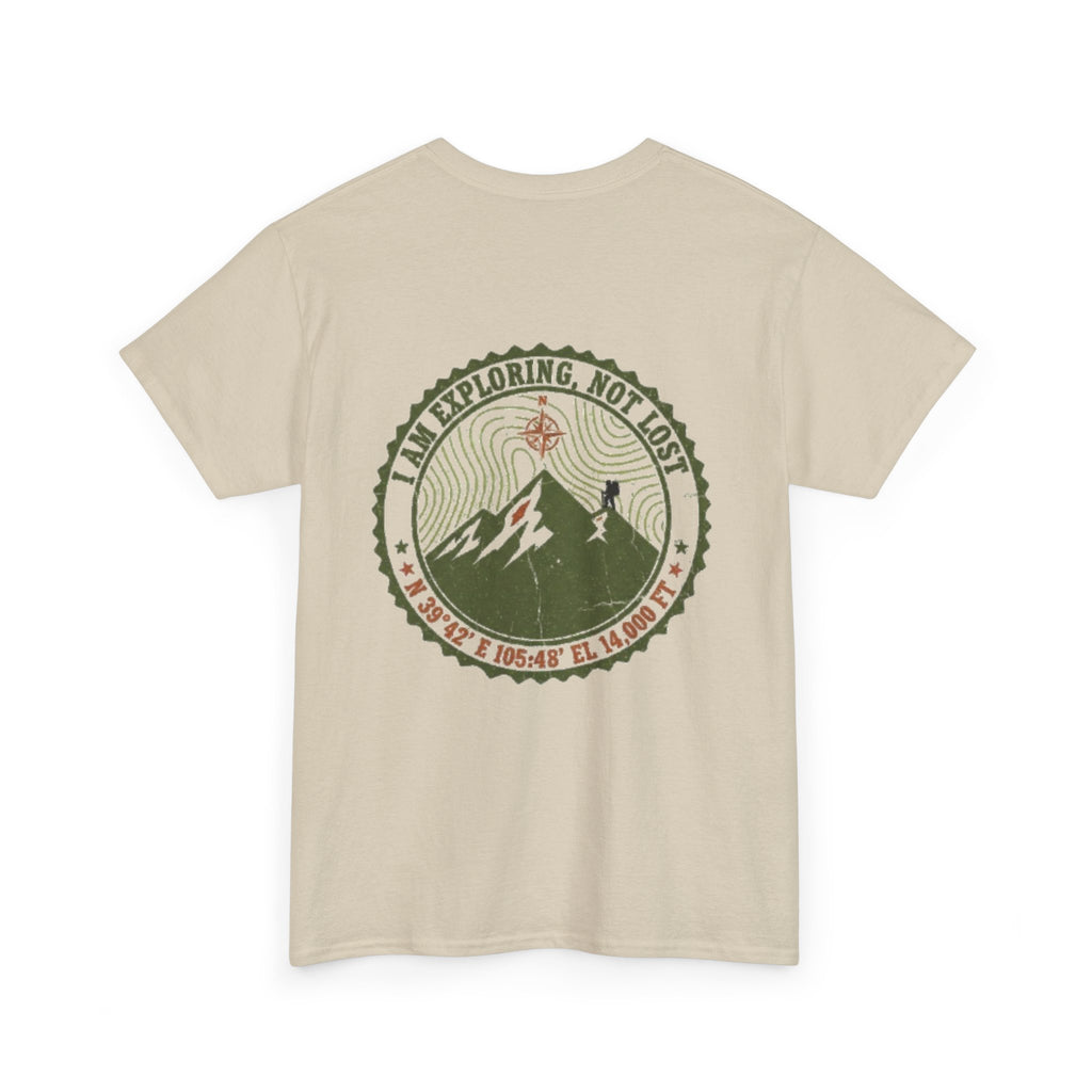 Adventure Mountain Tee – "I Am Exploring, Not Lost" Graphic T-Shirt