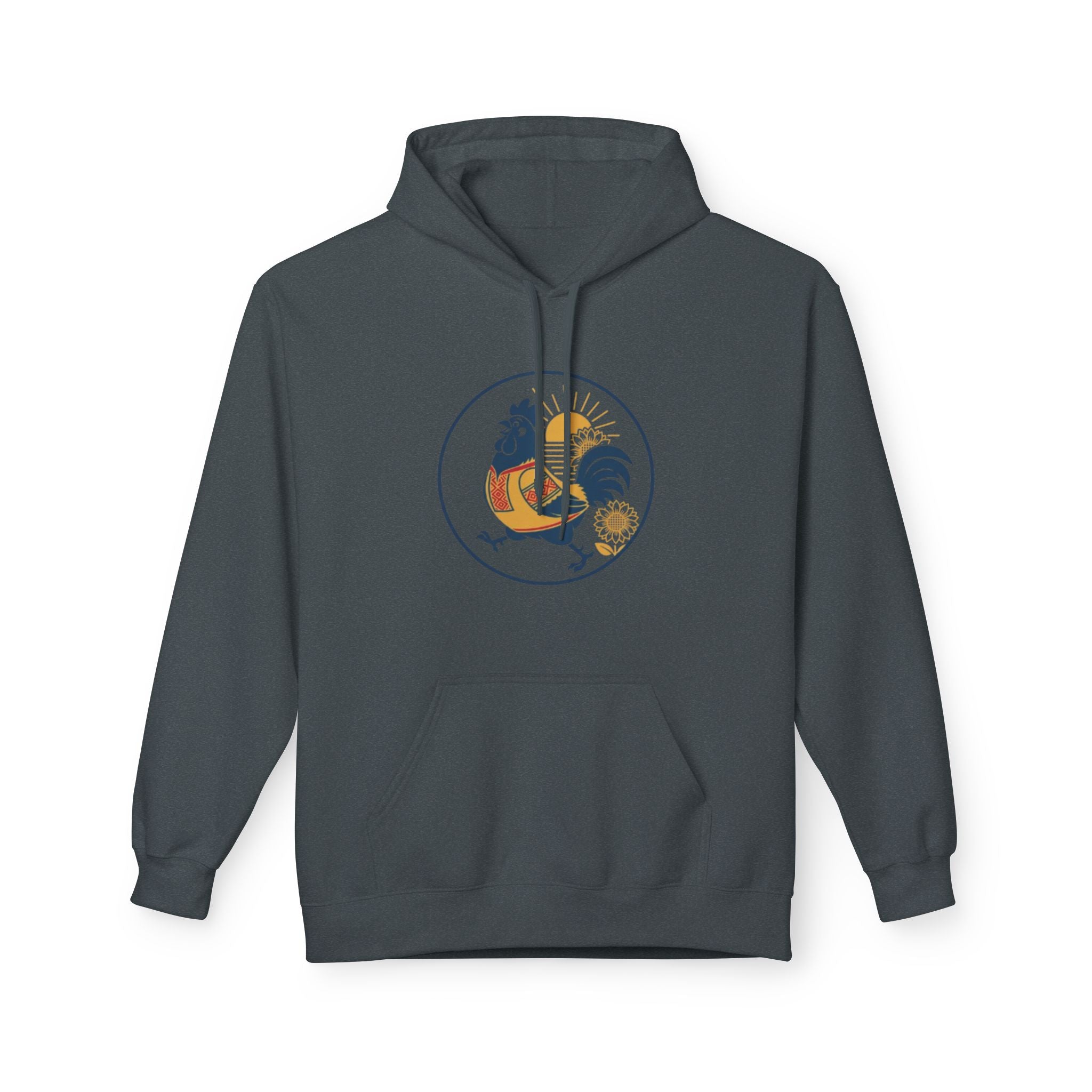 Rooster Circle Graphic Hoodie — Vintage Farmhouse Rooster Pullover