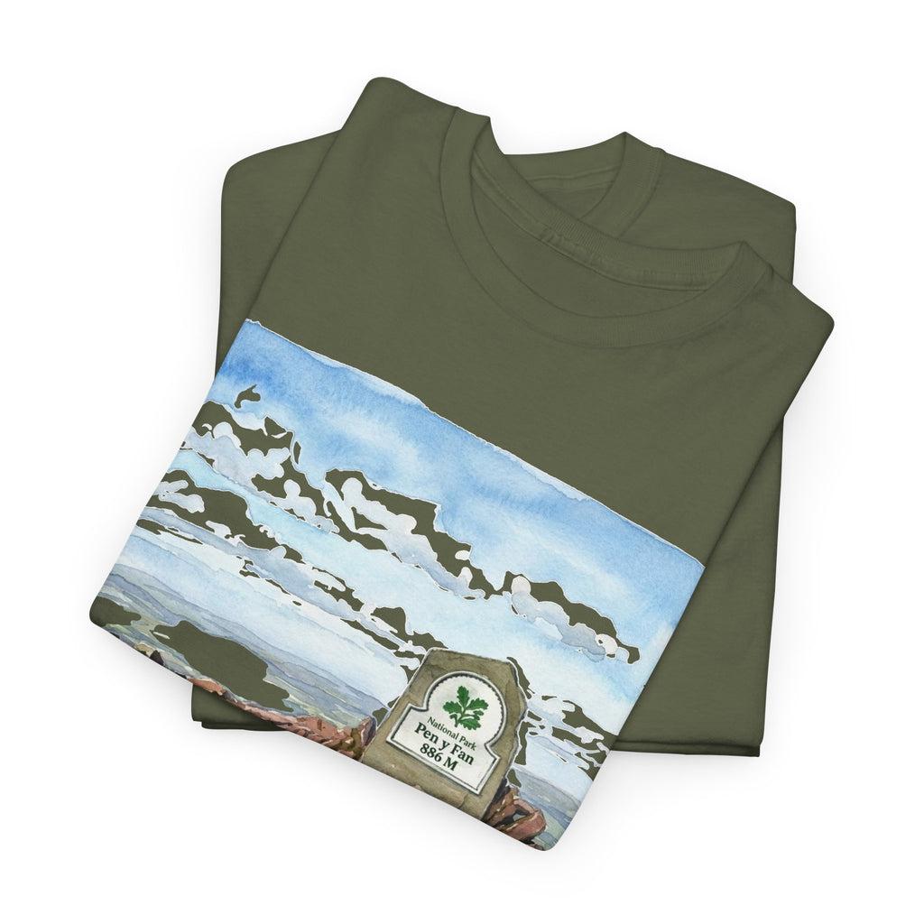 Pen y Fan Landscape T‑Shirt — Wales Mountain Hiking Souvenir Tee