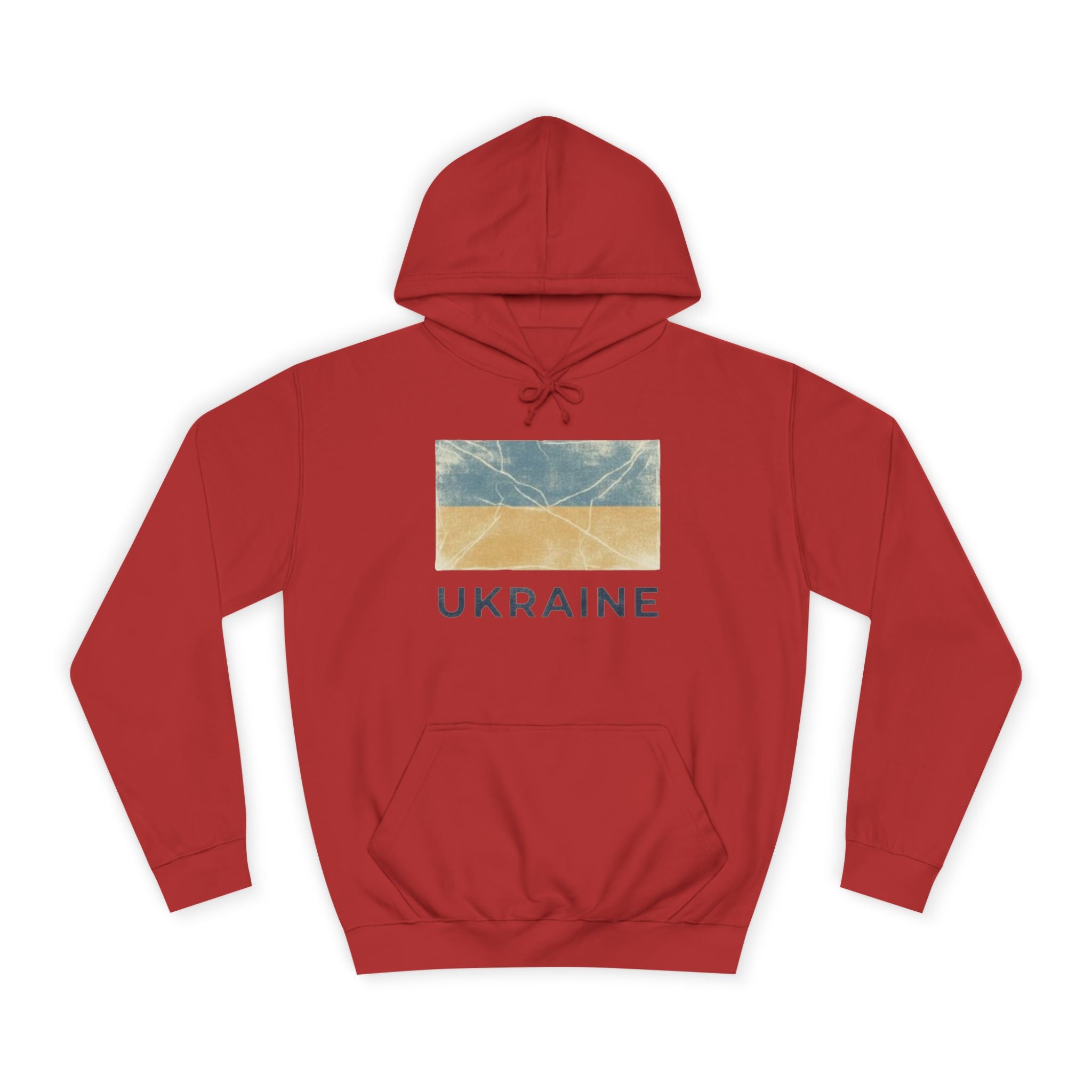 Ukraine Flag Hoodie – Distressed Blue & Yellow Support Pullover