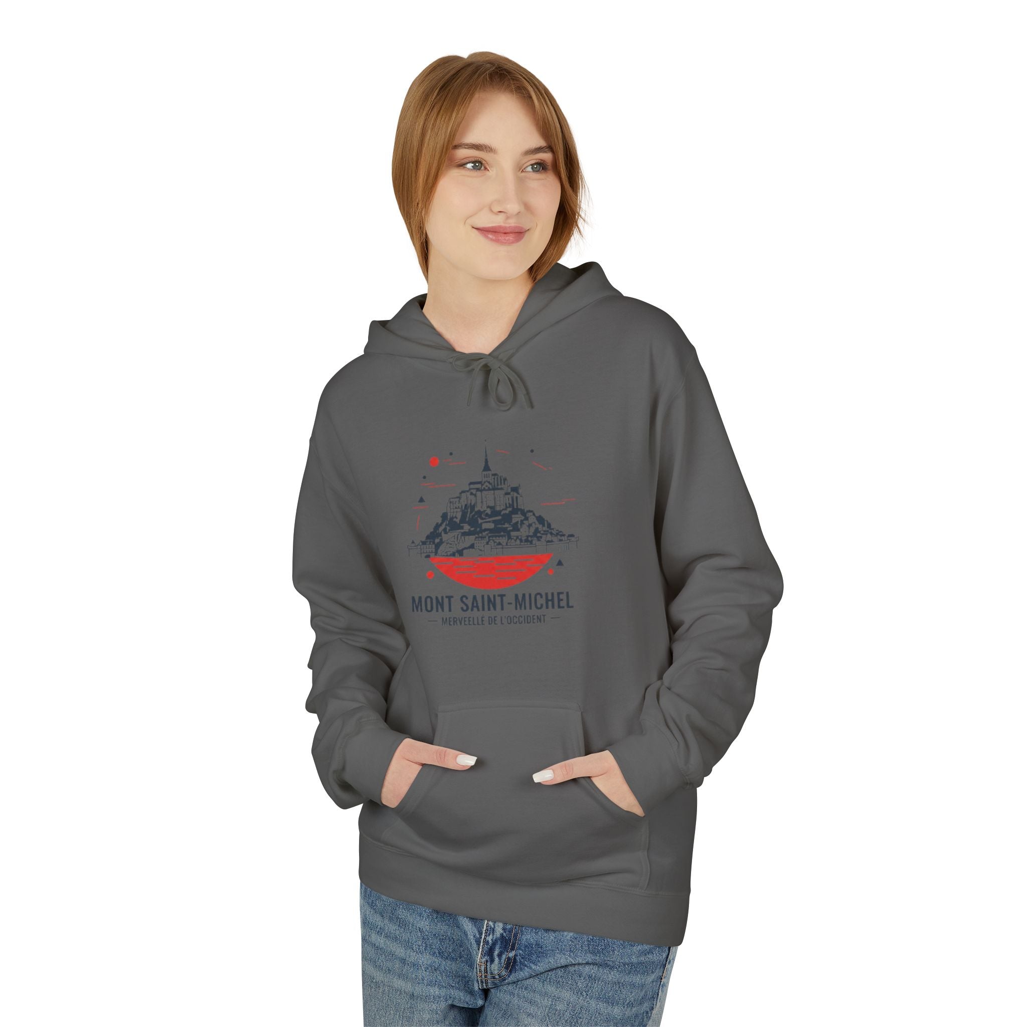 Mont Saint-Michel Graphic Hoodie — French Landmark Travel Sweatshirt