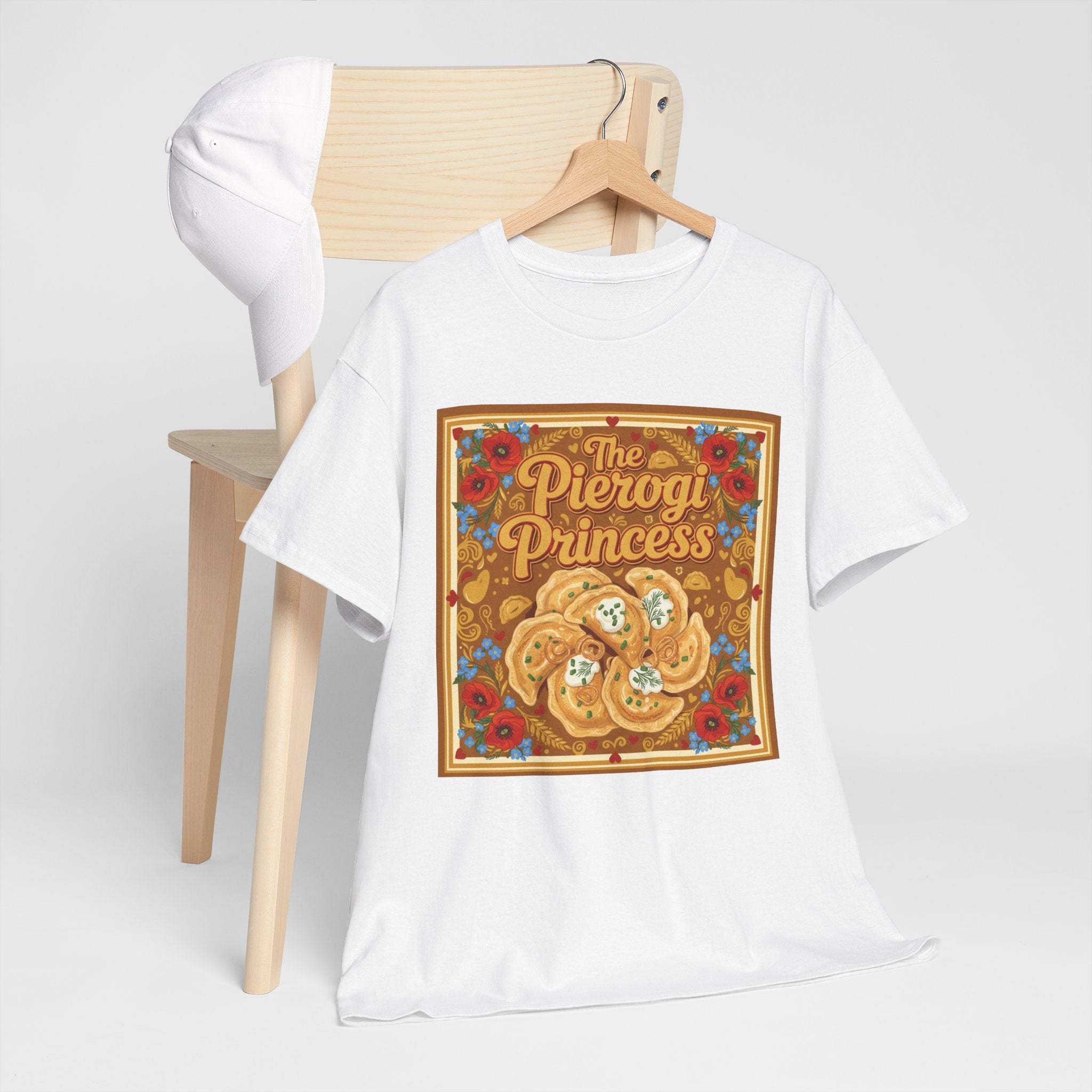 Pierogi Princess Tee - Vintage Polish Food Graphic T-Shirt