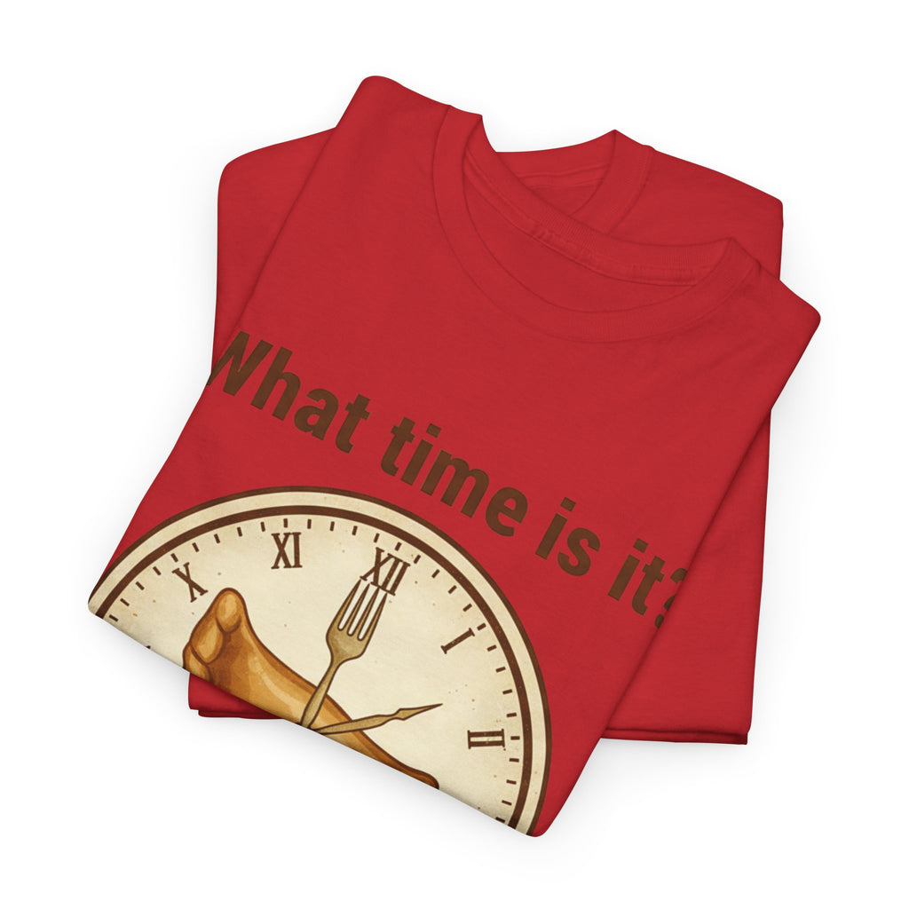 Pierogi Time T‑Shirt — "What time is it? Pierogi time!" Vintage Clock Food Tee