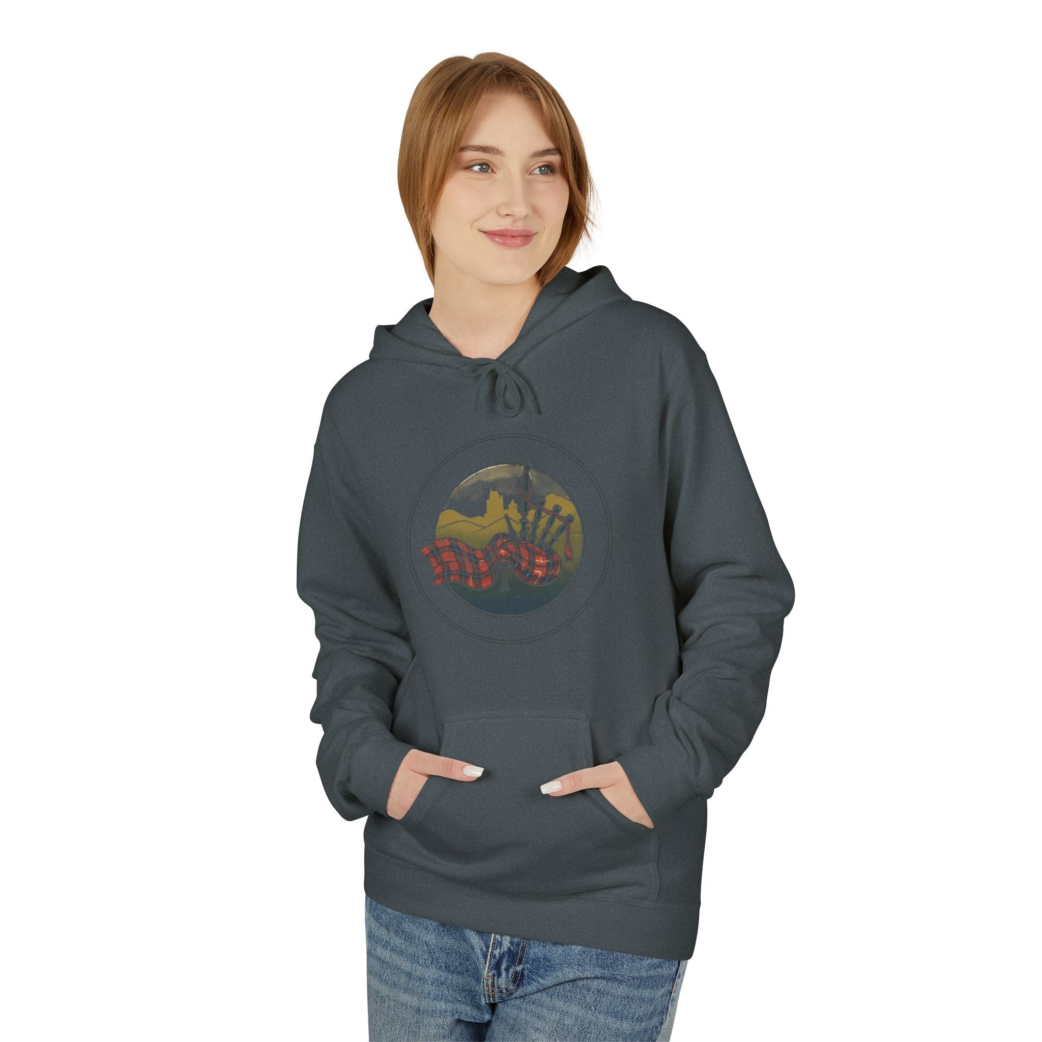 Vintage Mountain Waves Hoodie — Retro Scenic Nature Graphic