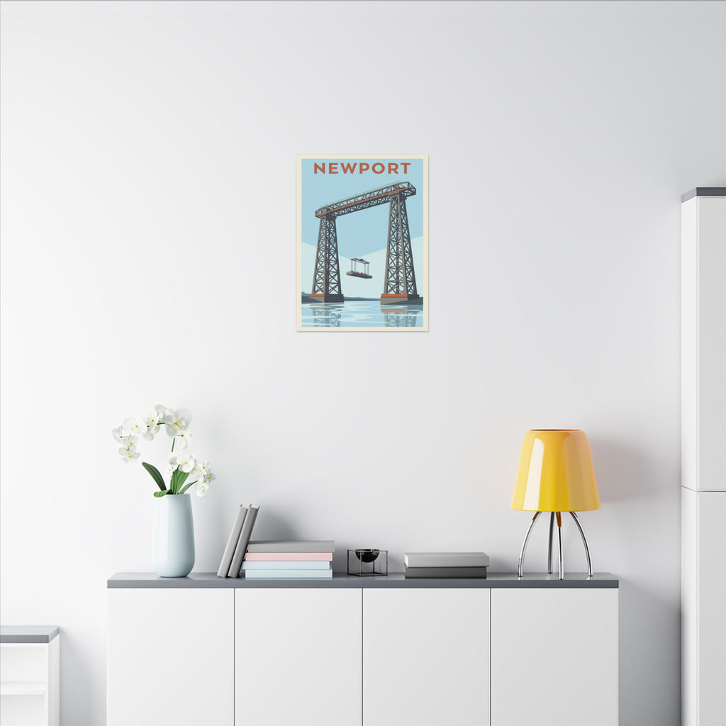 Newport Aerial Tram Matte Canvas Print  Vintage Coastal Wall Art