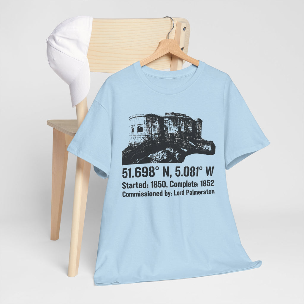 Stack Rock Fort T‑Shirt — Coastal Landmark Graphic Tee