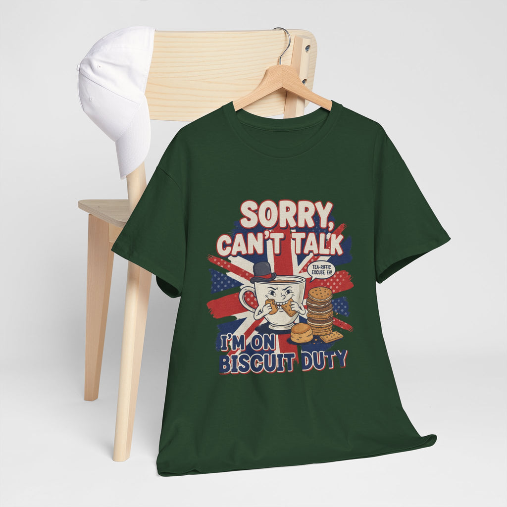 Biscuit Duty T‑Shirt - "Sorry Can't Talk, I'm On Biscuit Duty" British Tea & Biscuit Graphic Tee
