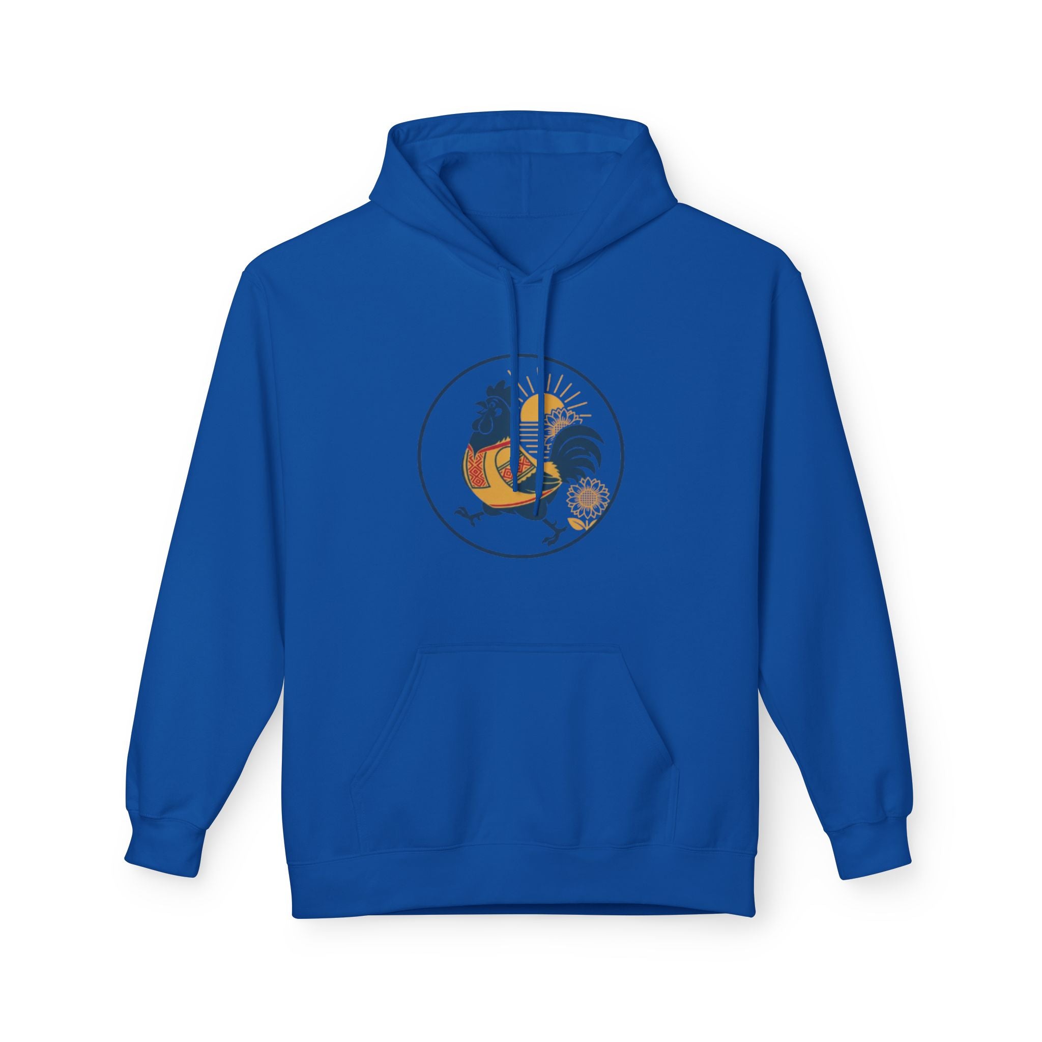 Rooster Circle Graphic Hoodie — Vintage Farmhouse Rooster Pullover