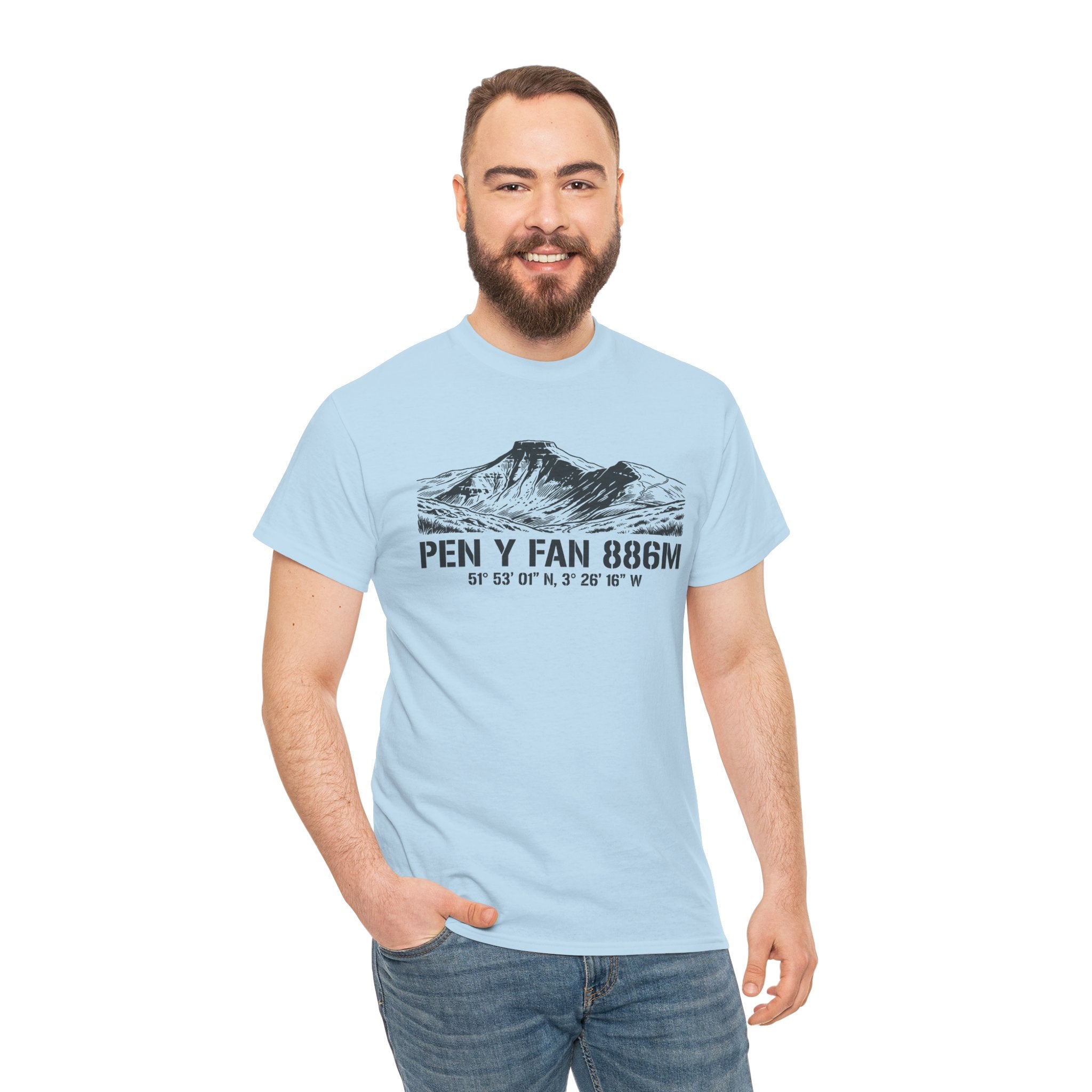 Pen y Fan 886m Graphic Tee | Vintage Elevation & Coordinates
