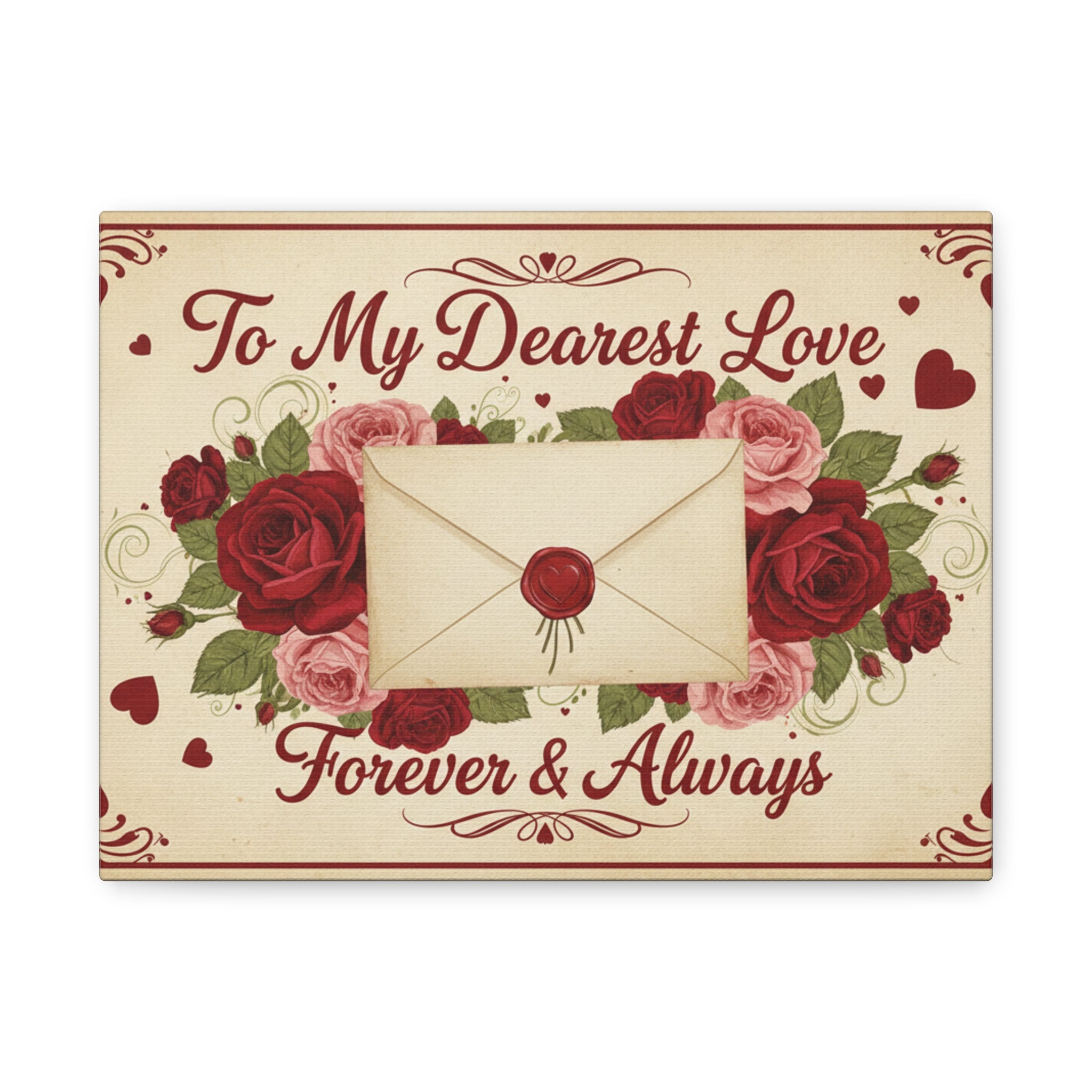 Romantic Wall Art Canvas – "To My Dearest Love, Forever & Always"
