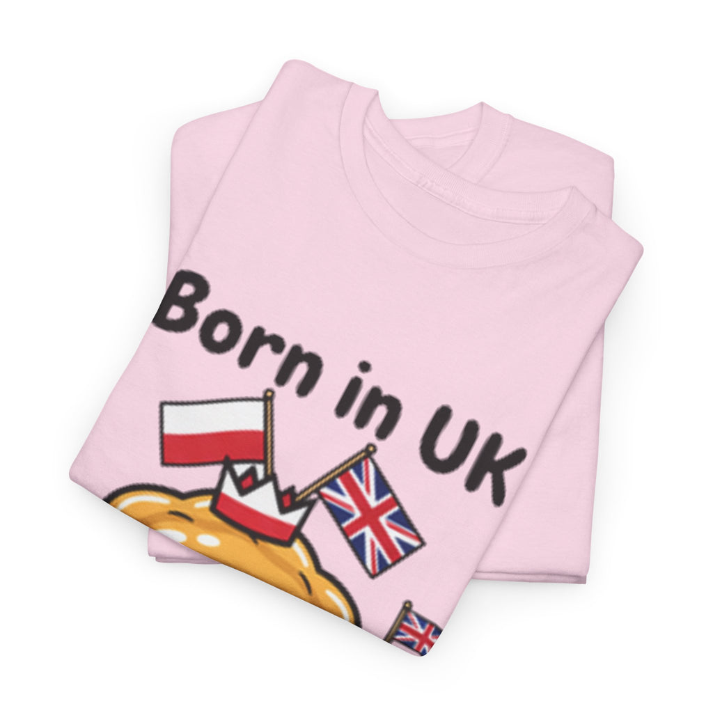 Born in UK Pierogi T‑Shirt — Funny Polish‑British Pride Tee