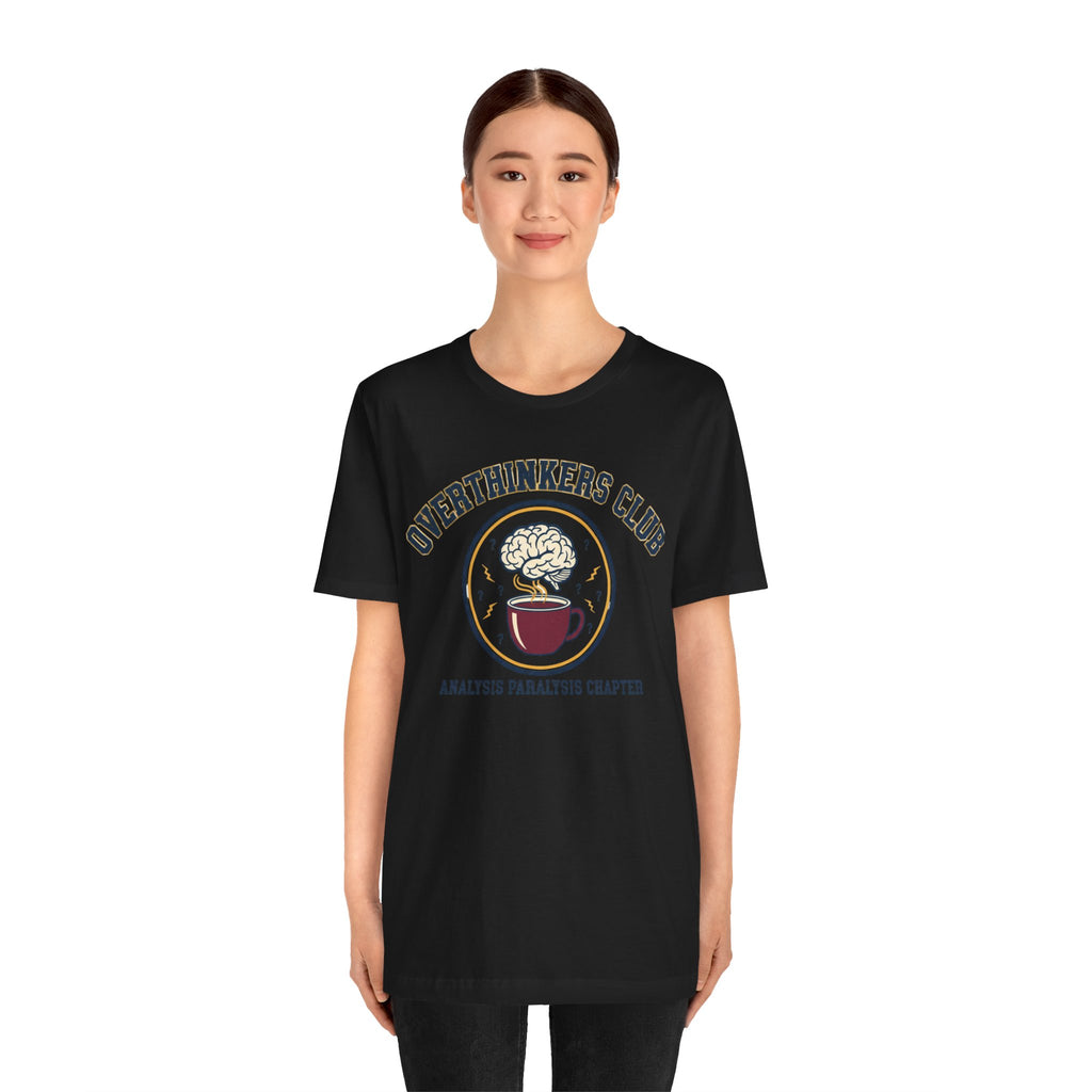 Overthinkers Club Tee | irony club shirt, varsity style shirt
