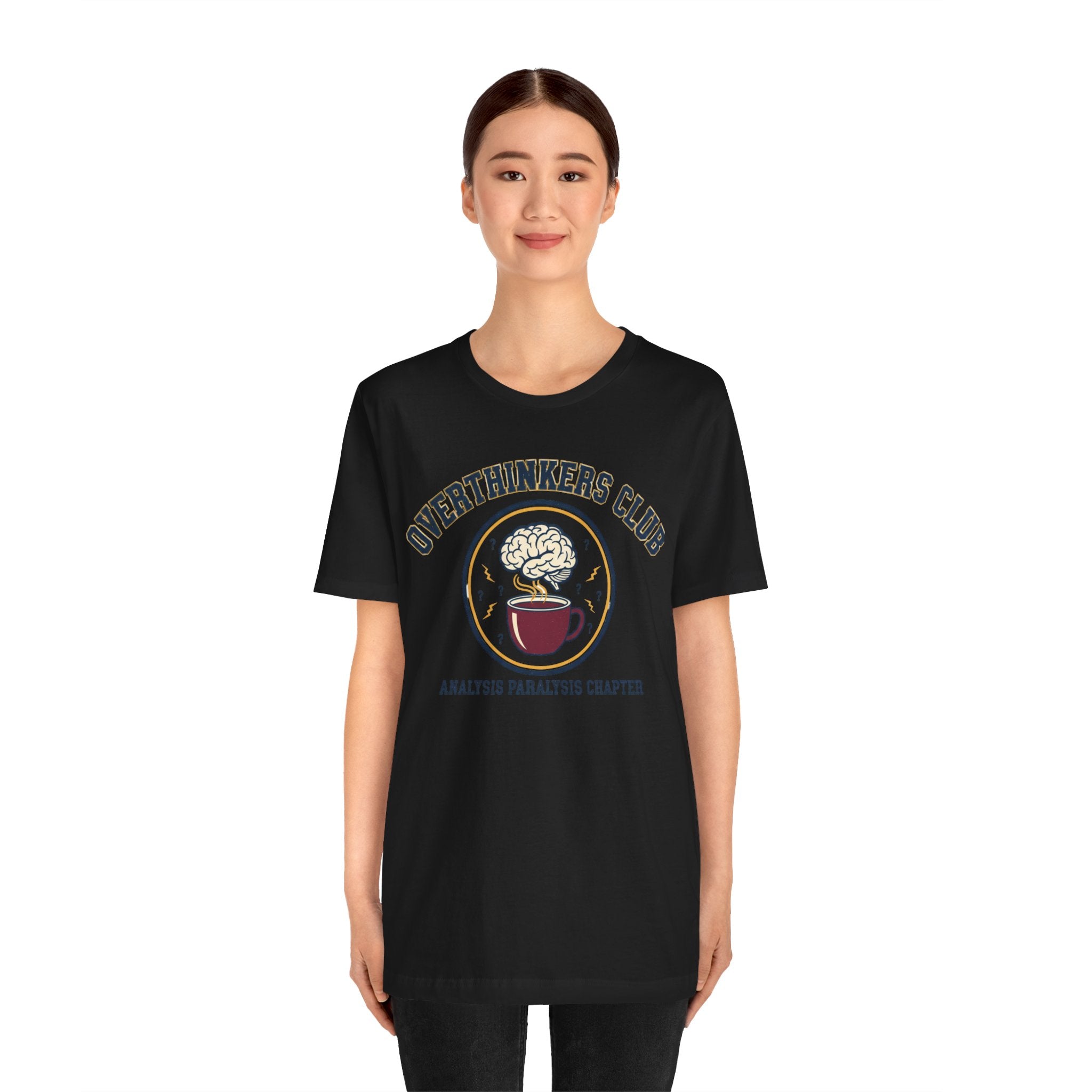Overthinkers Club Tee | irony club shirt, varsity style shirt