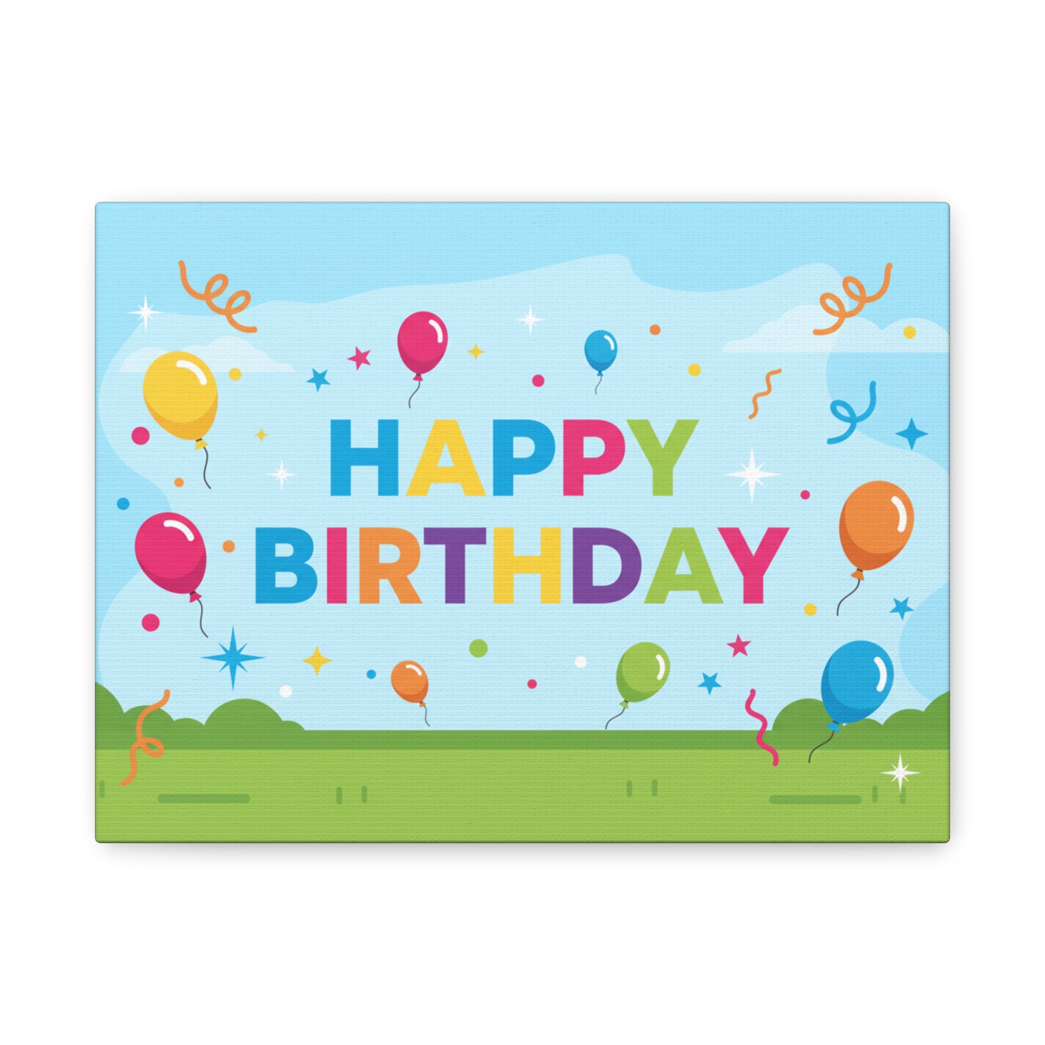 Happy Birthday Balloon Matte Canvas Wall Art