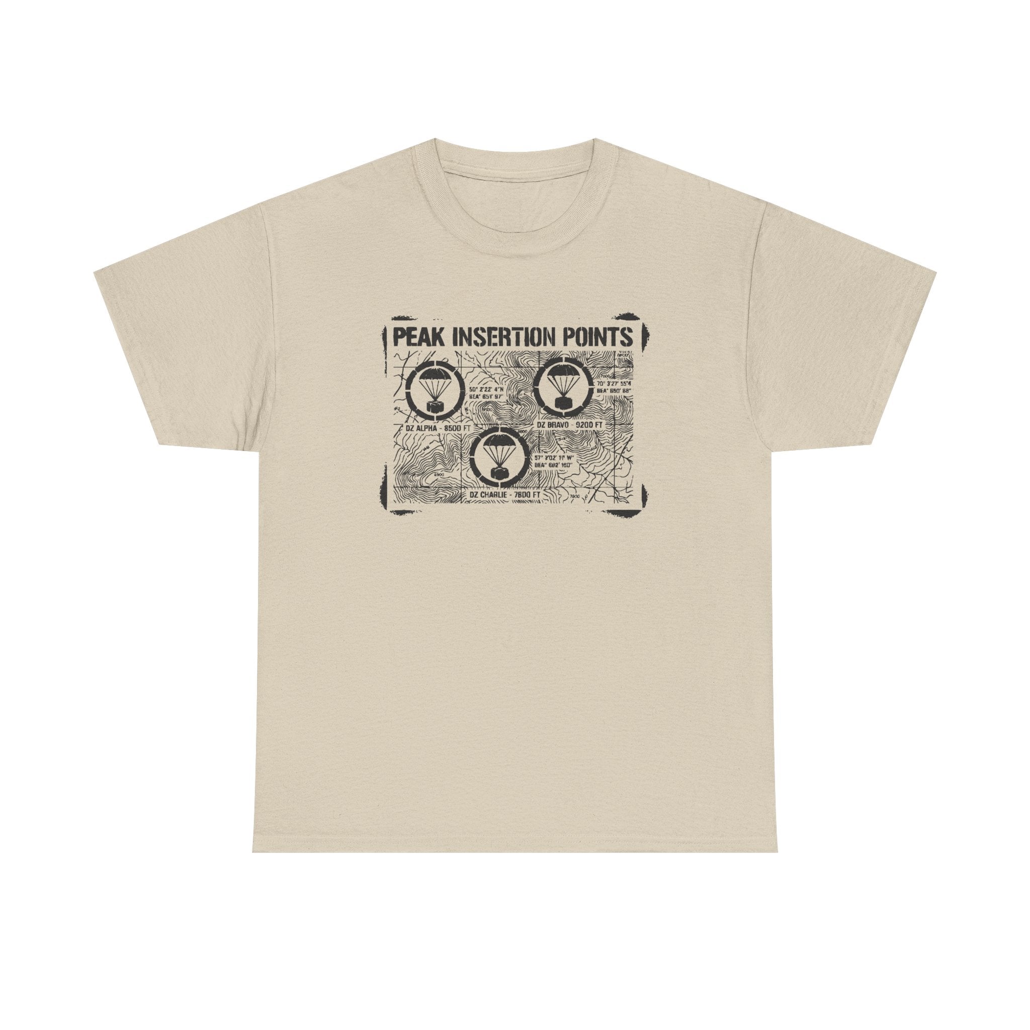 Retro Mountain Schematic Graphic T-Shirt — Technical Diagram Hiking Tee