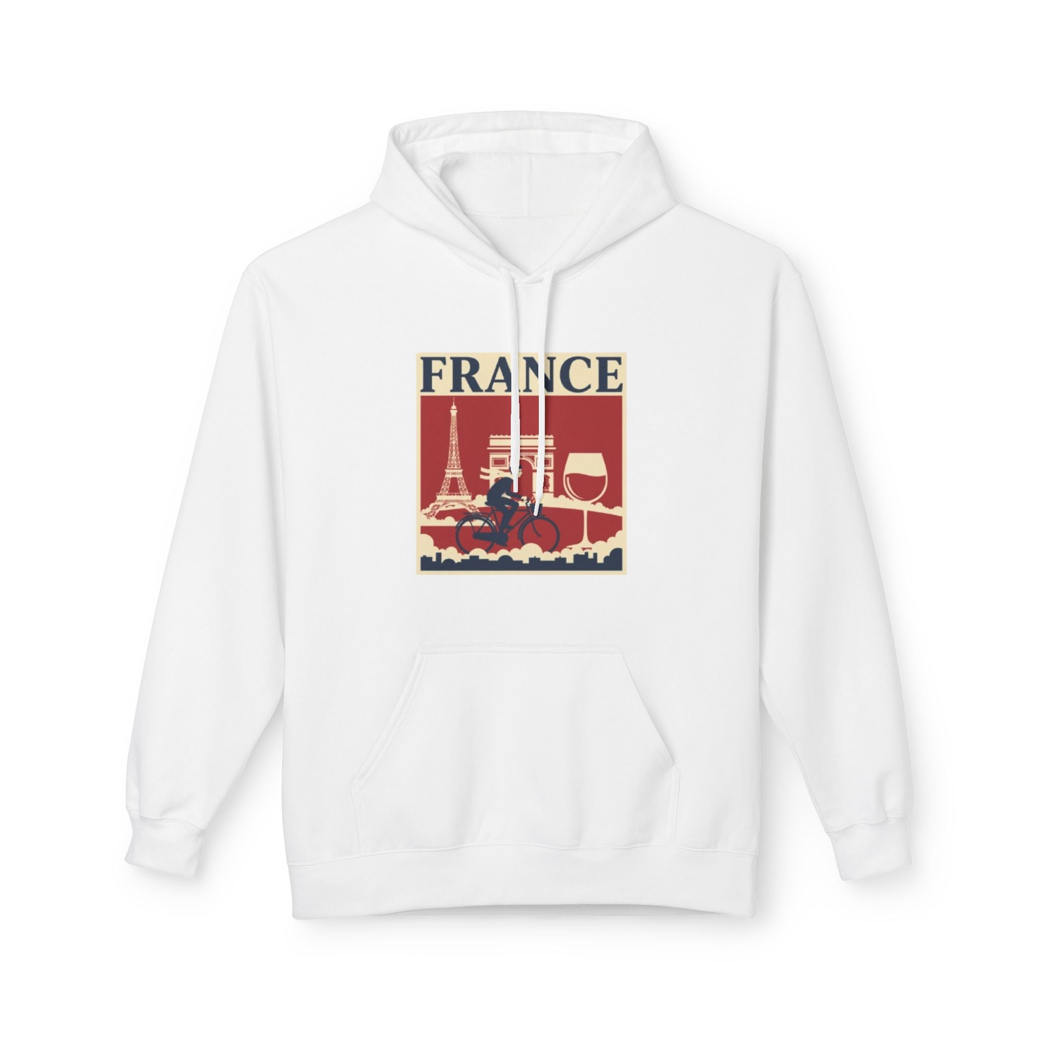 France Retro Travel Hoodie — Eiffel Tower Wine Vintage Paris Sweatshirt