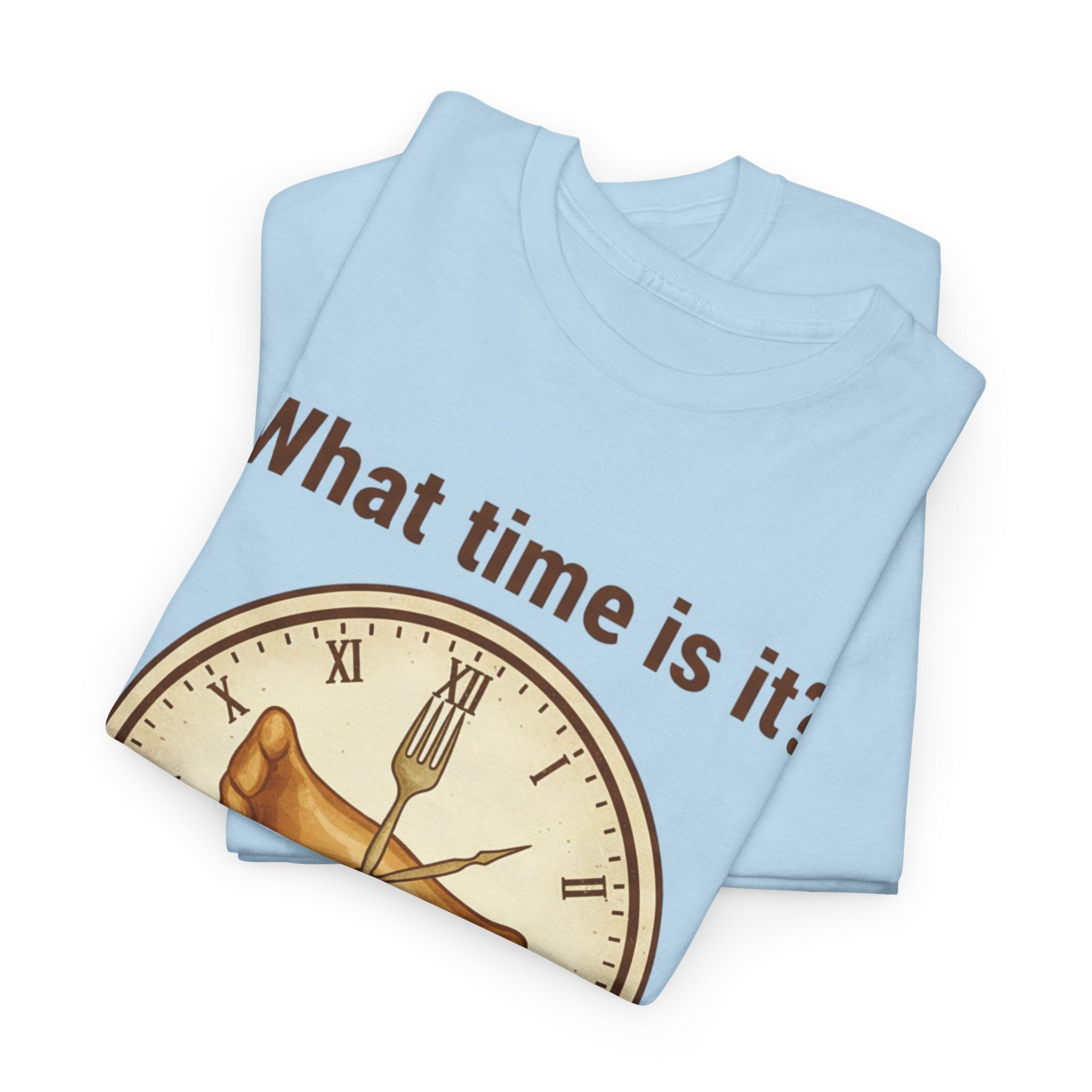 Pierogi Time T‑Shirt — "What time is it? Pierogi time!" Vintage Clock Food Tee