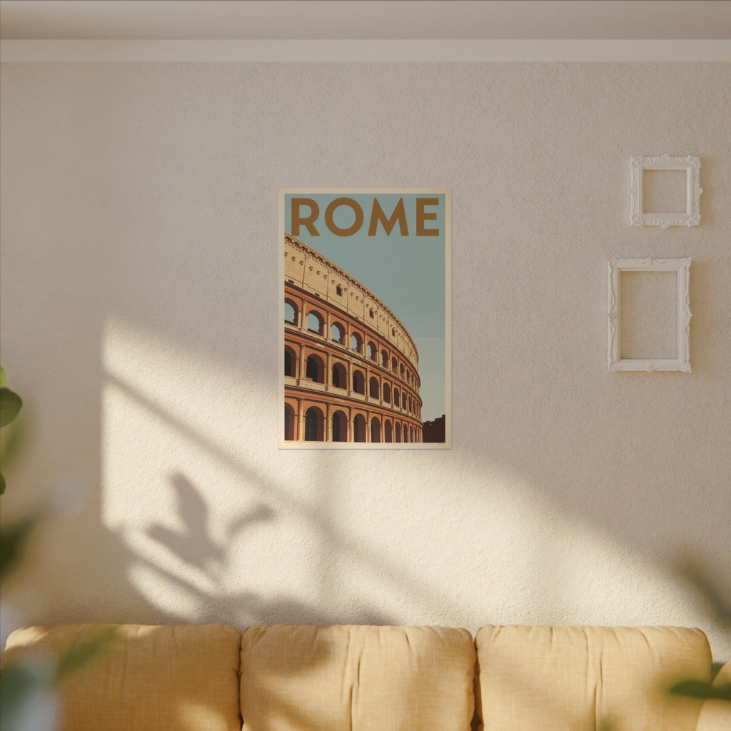 Rome Colosseum Vintage Travel Poster Matte Canvas Print