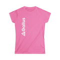 Gallus Women's Tee — Vintage Sunset "Don't Look... It Is a Long Way Up" Motivational Shirt
