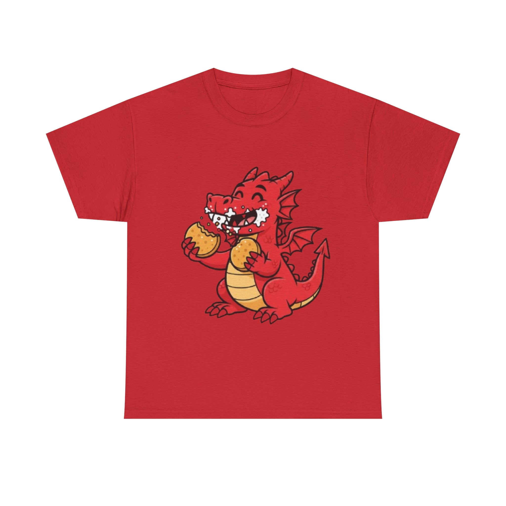 Red Dragon Eating Tacos T-Shirt — Cute Cartoon Taco Lover Tee