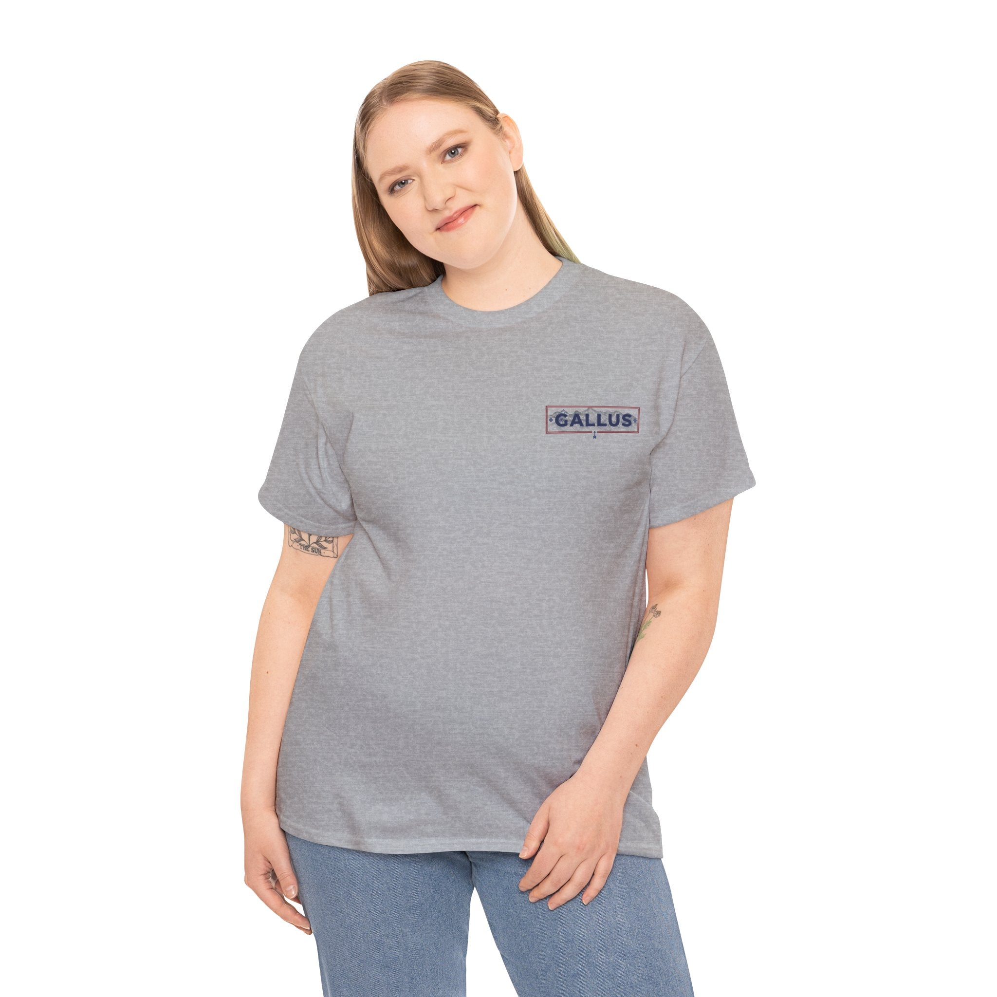 Gallus Logo Tee — Minimal Chest Patch White T-Shirt