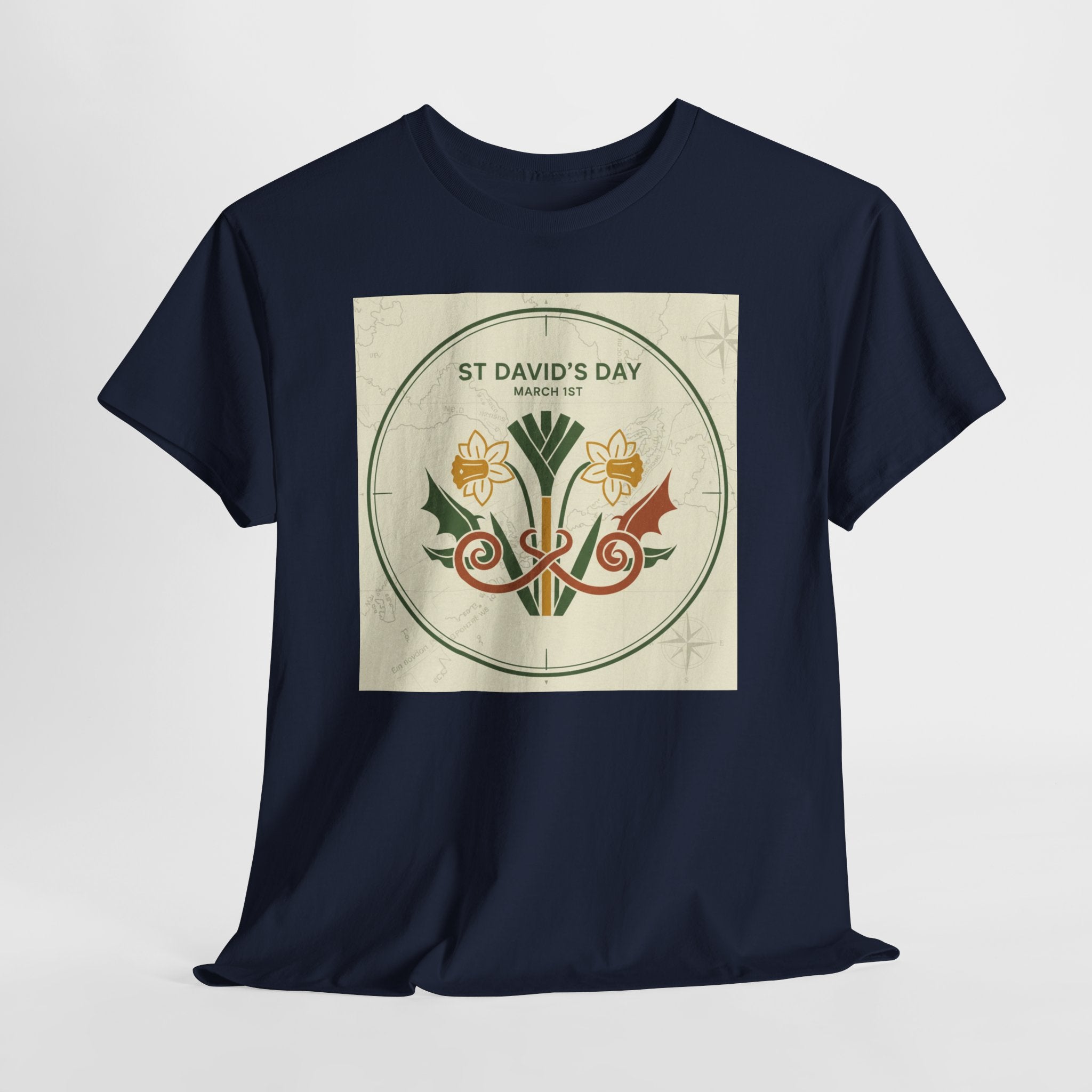 St. David's Day Floral Tee — Welsh Daffodil & Leek Celebration Shirt