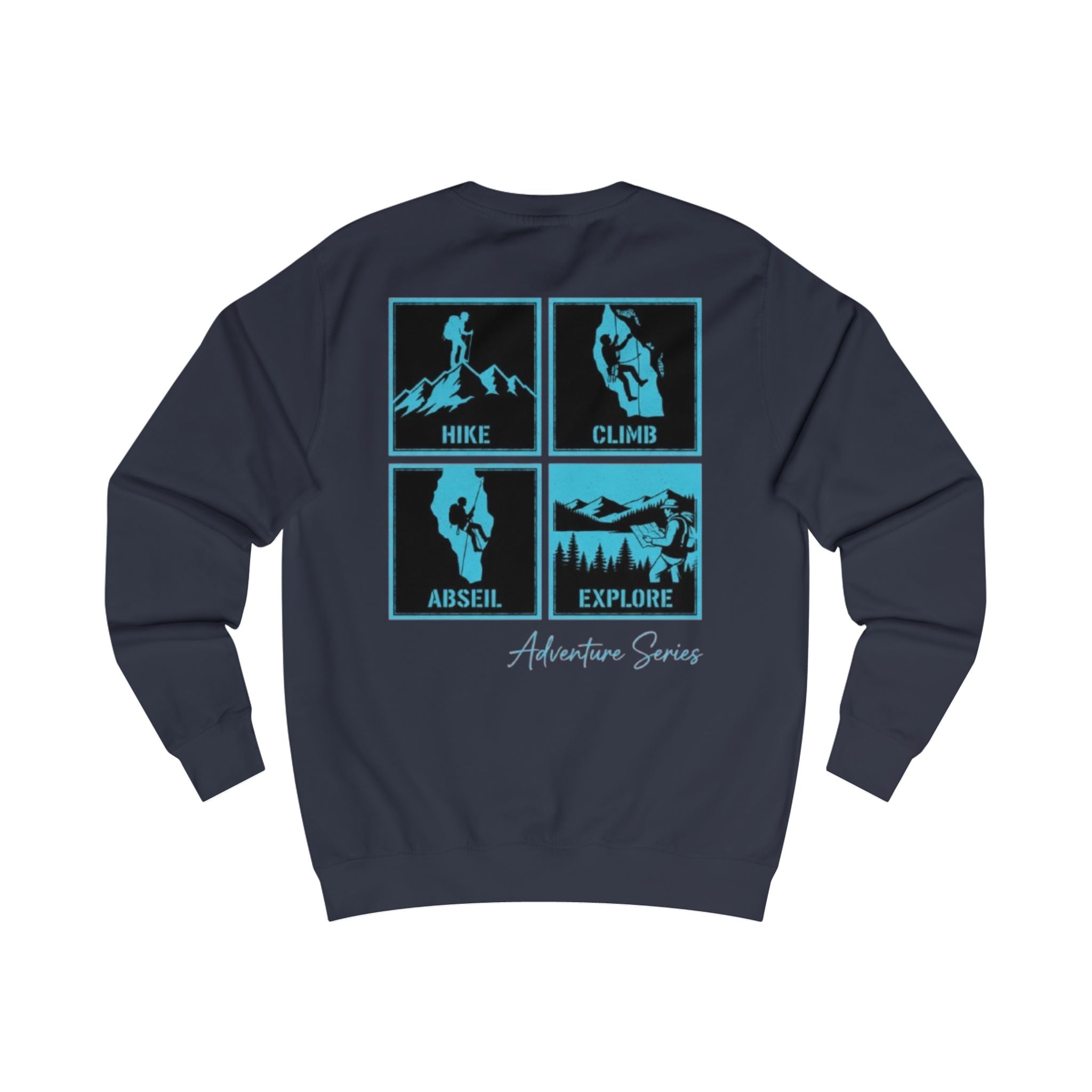Adventure Series Sweatshirt – Hike • Climb • Abseil • Explore Graphic Crewneck