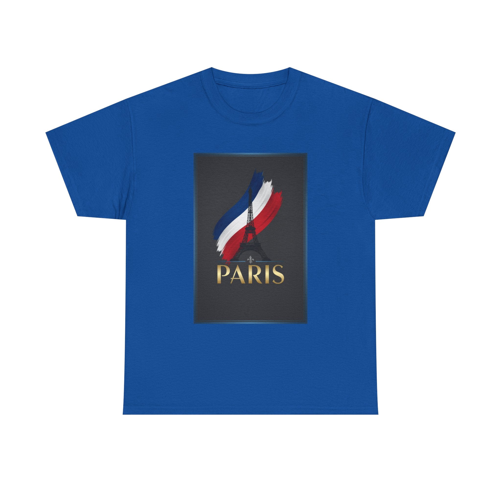 Paris Tricolor Graphic Tee — French Flag Brushstroke T-Shirt