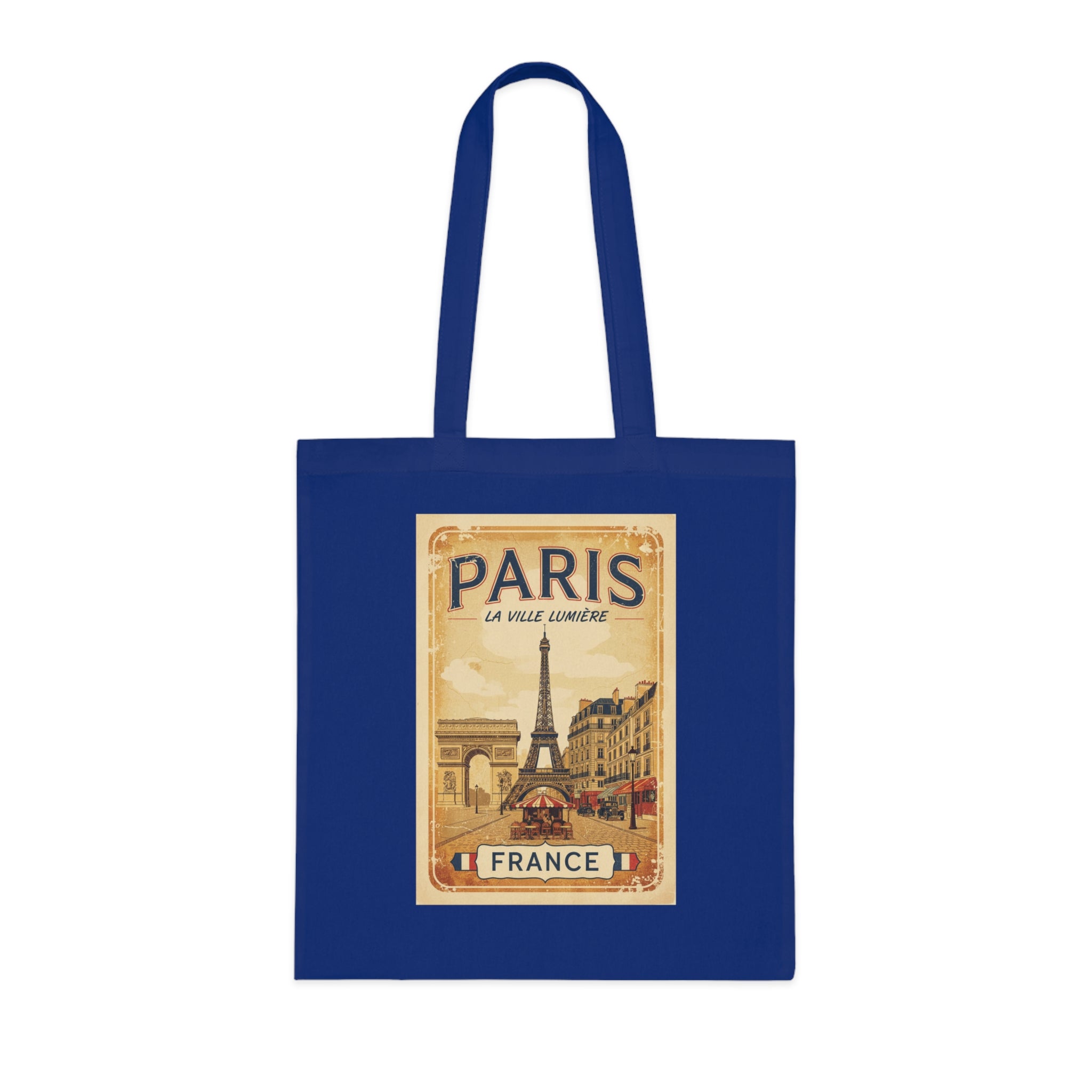 Paris Vintage Poster Cotton Tote Bag – Eiffel Tower France Travel Market Tote