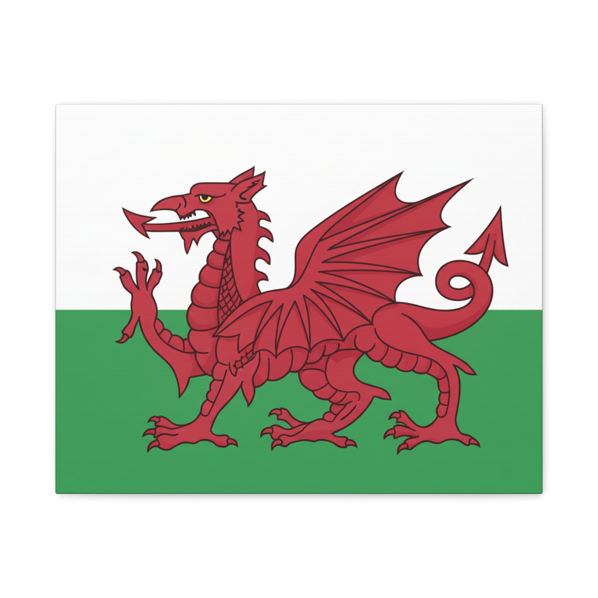 Welsh Flag Canvas Print — Red Dragon Matte Stretched Wall Art