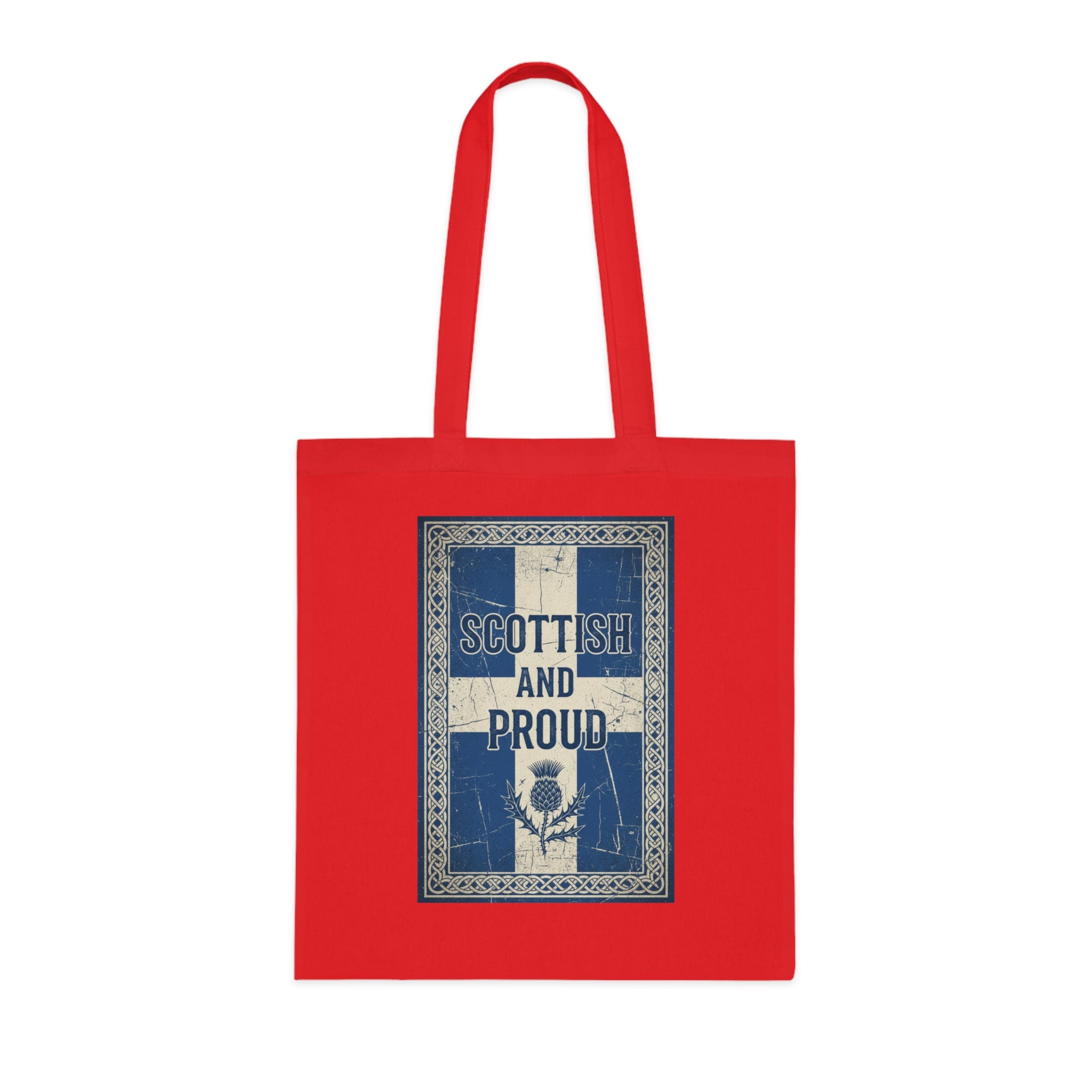 Scottish and Proud Tote Bag — Vintage Flag Thistle Cotton Tote
