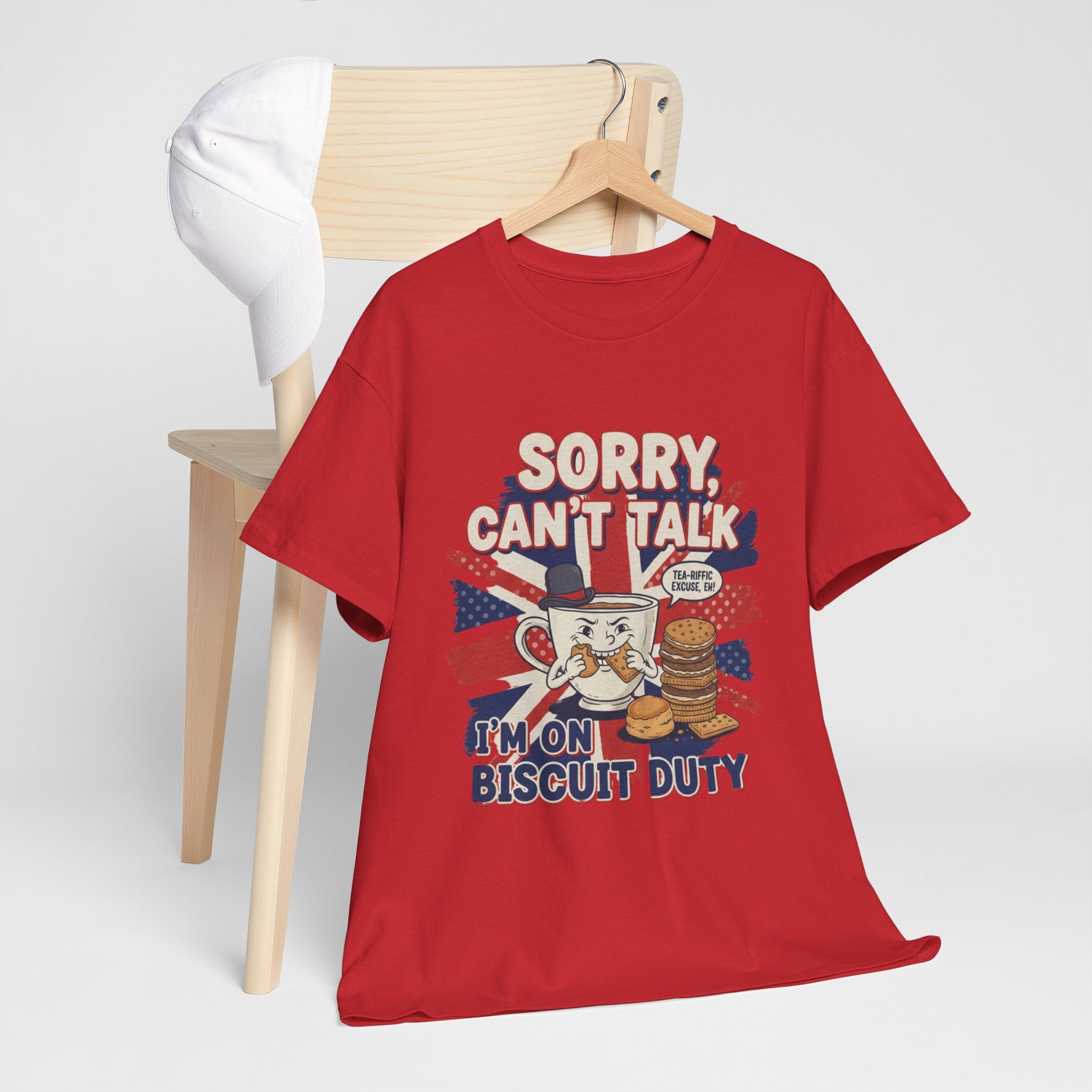 Biscuit Duty T‑Shirt - "Sorry Can't Talk, I'm On Biscuit Duty" British Tea & Biscuit Graphic Tee