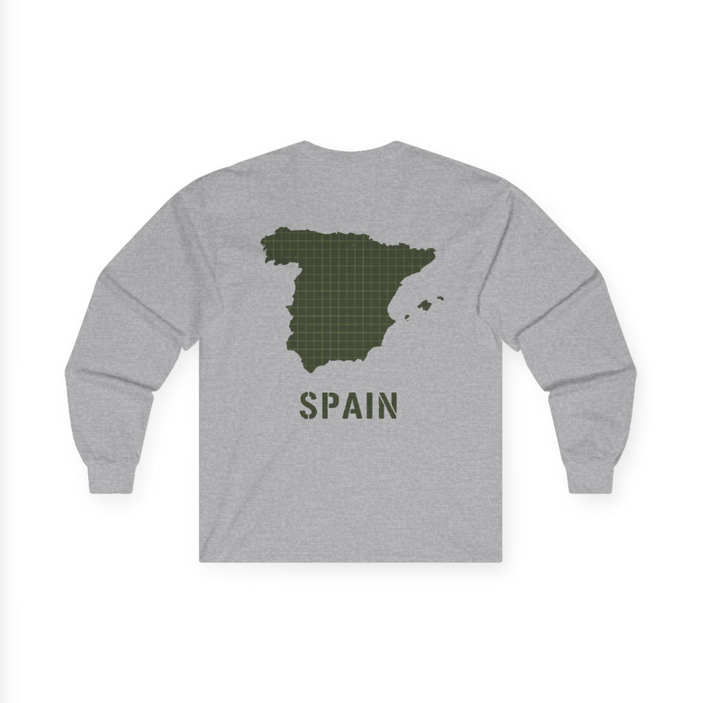 Spain Map Long Sleeve Tee — Gallus Logo Travel Shirt