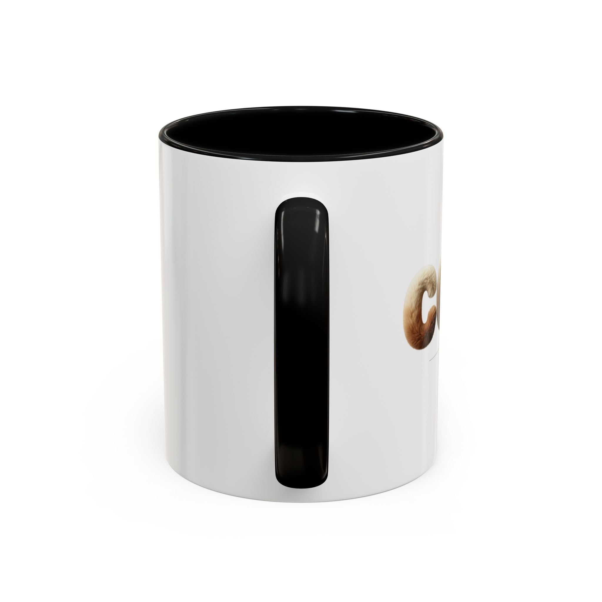 Cozy 'Brew Happy' Accent Coffee Mug — Black Handle & Rim